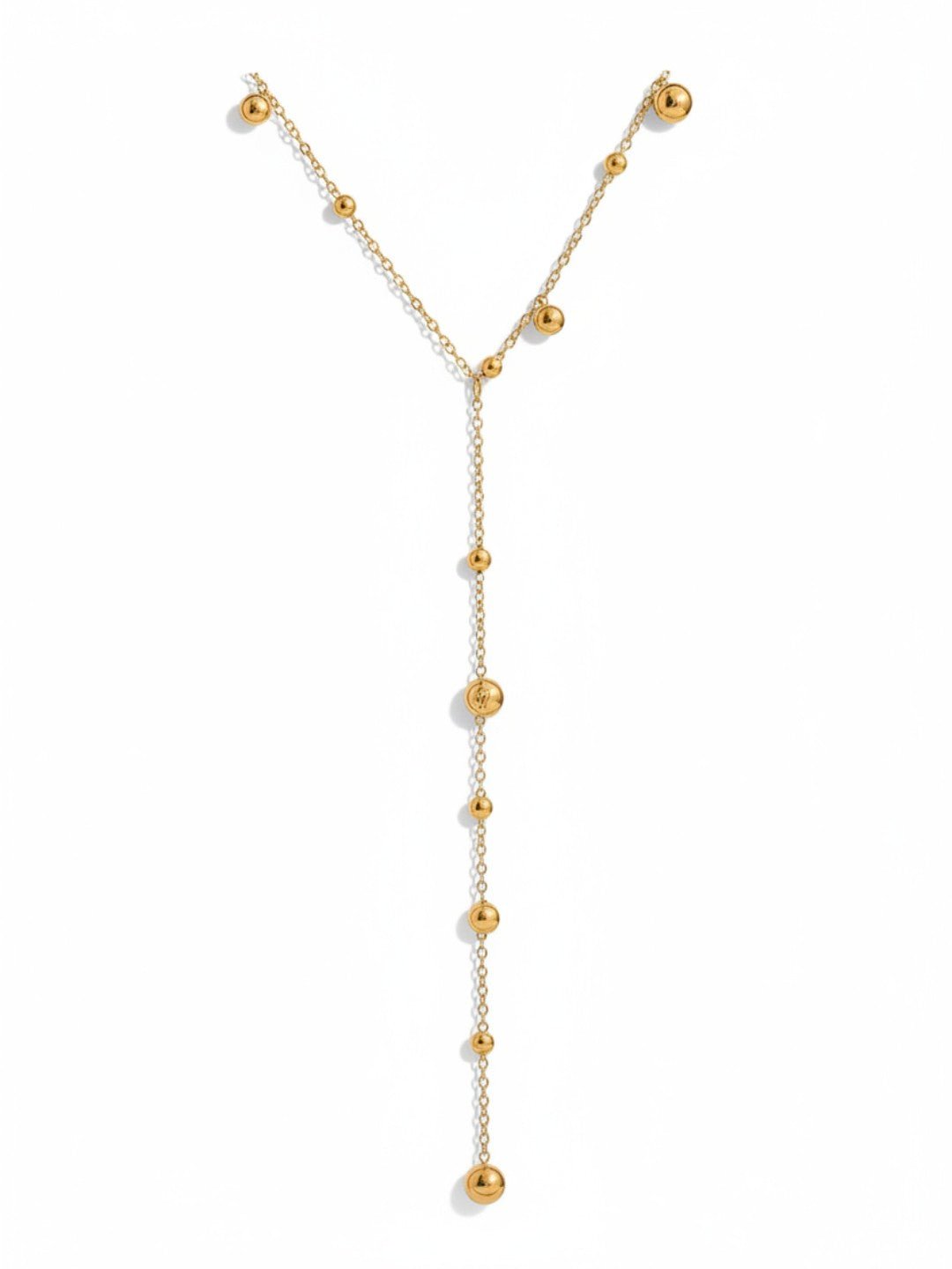 Long Tassel Round Bead Necklace