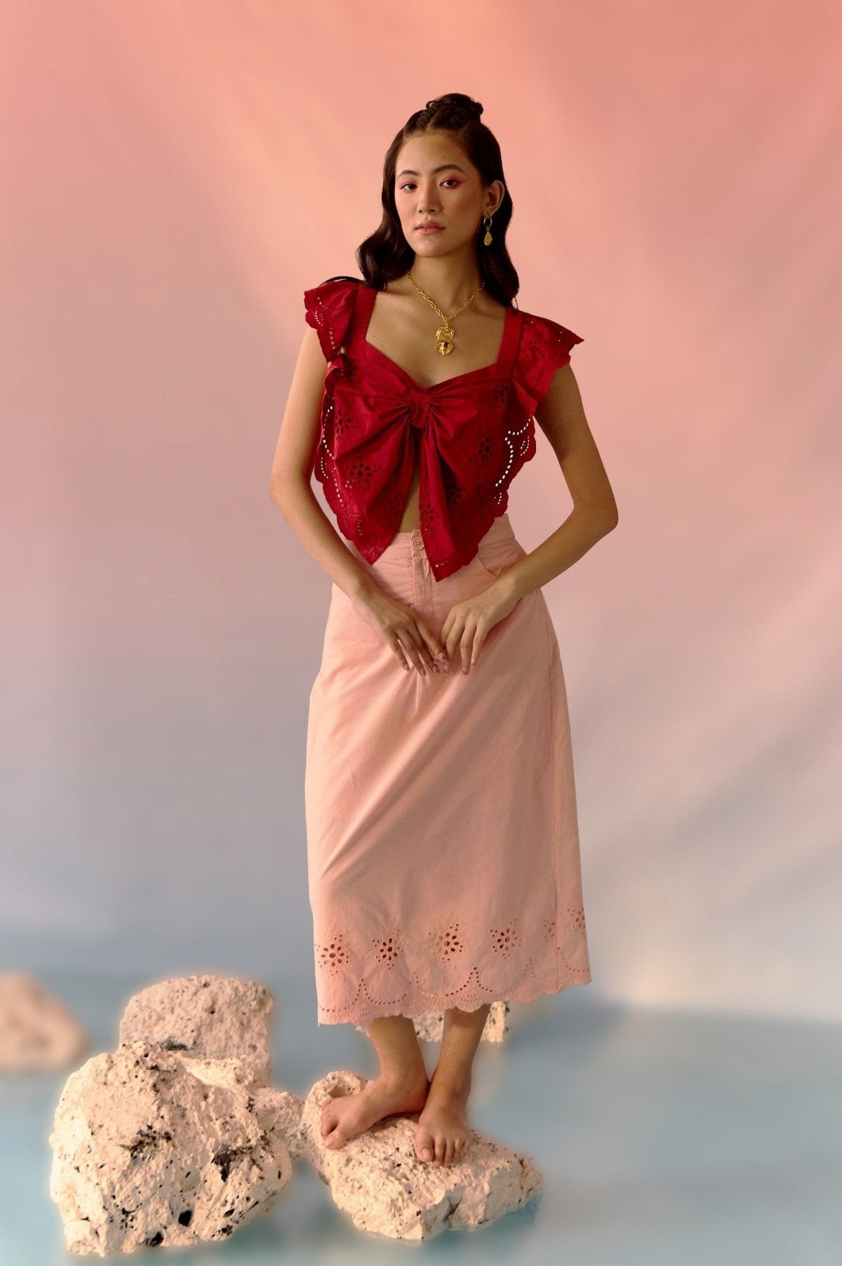 Schiffli Crop Top