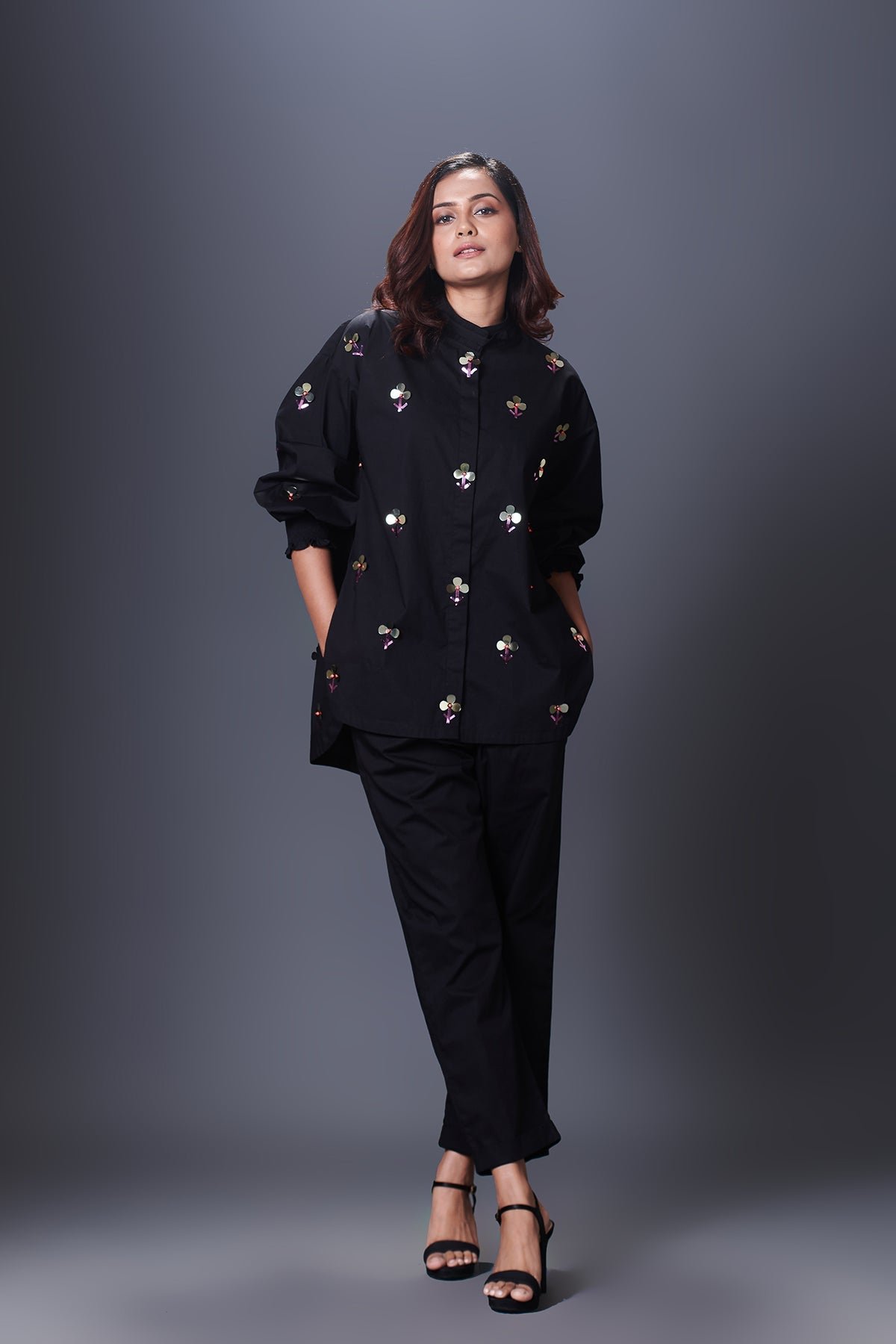 HAND EMBROIDERED SHIRT WITH PANTS CO-ORD SET