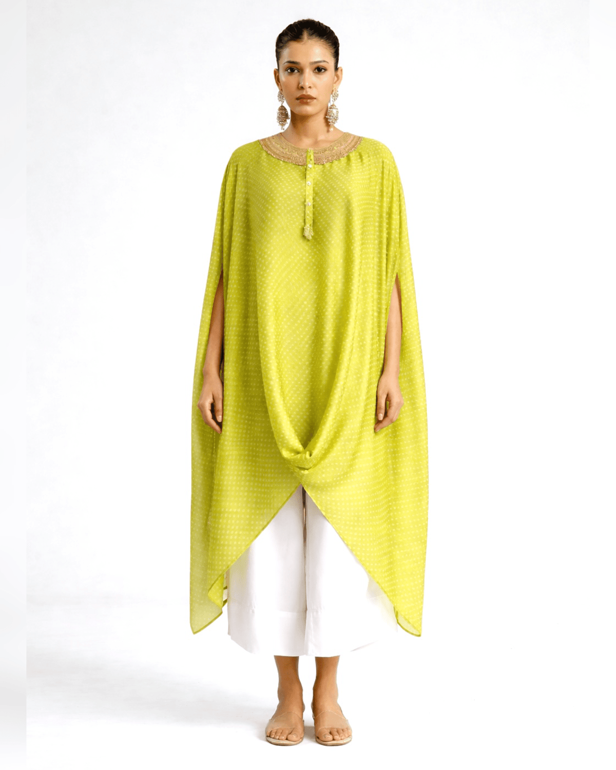 Mixology Bandhej Kurta Set-(Round Neck)
