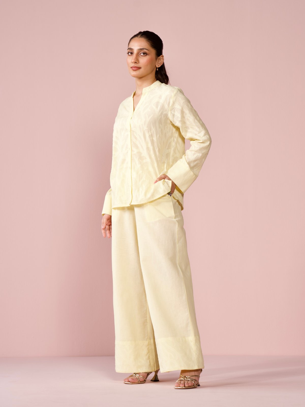 Seaside Linen Blend Jacquard Co-ord Set