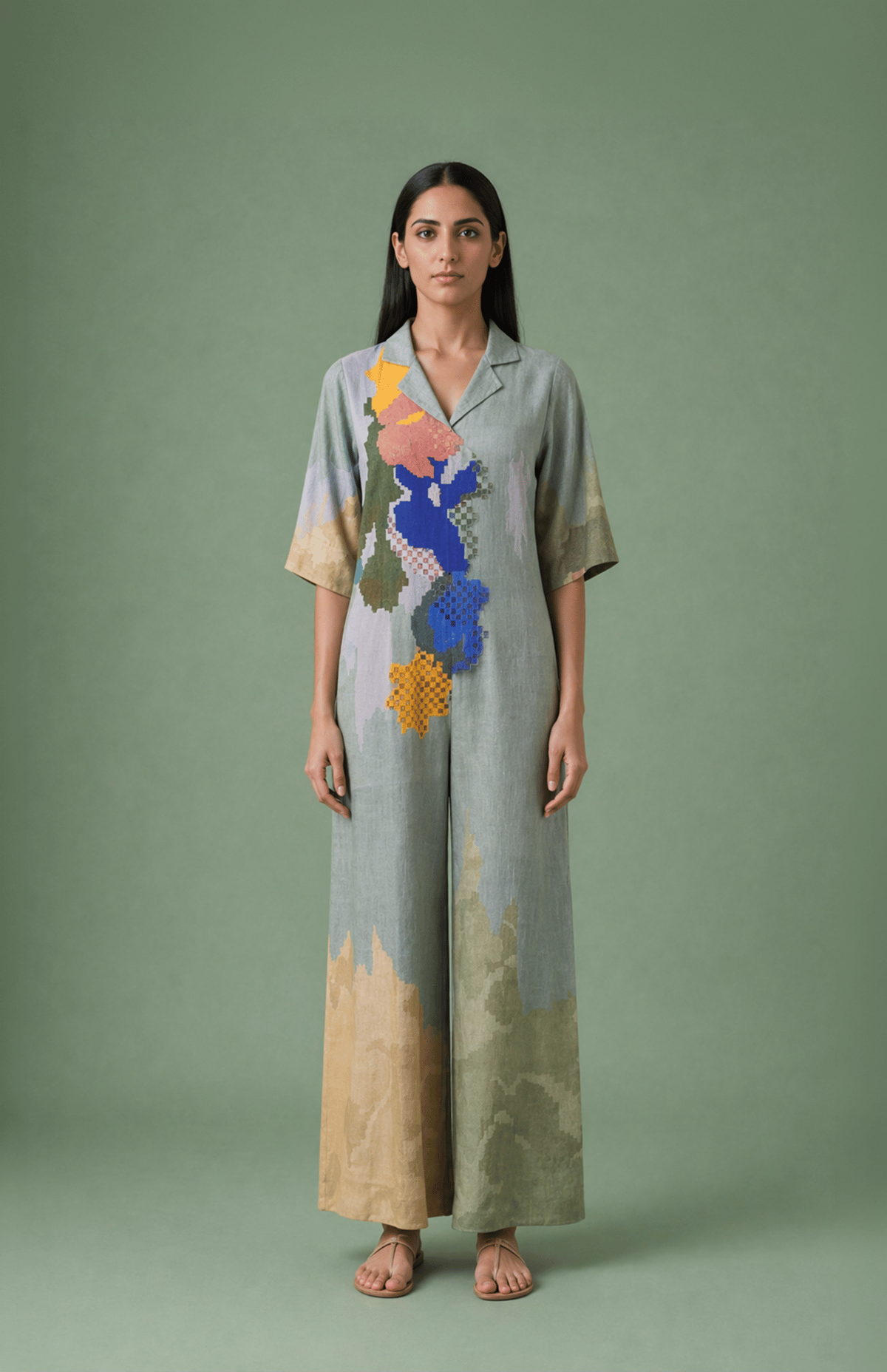 Ikat Cutwork Jumpsuit