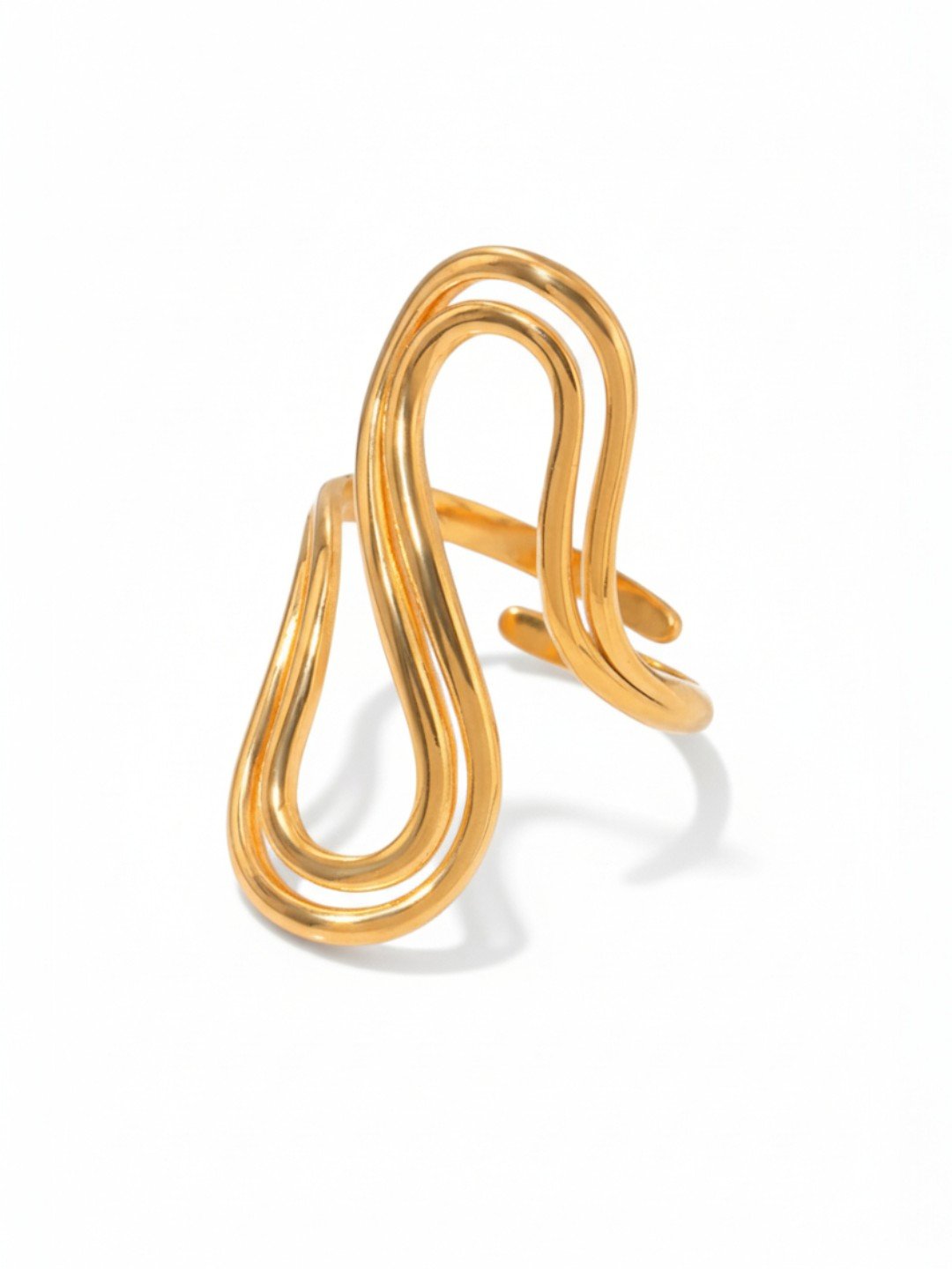 Double Layer S Shaped Open Ring