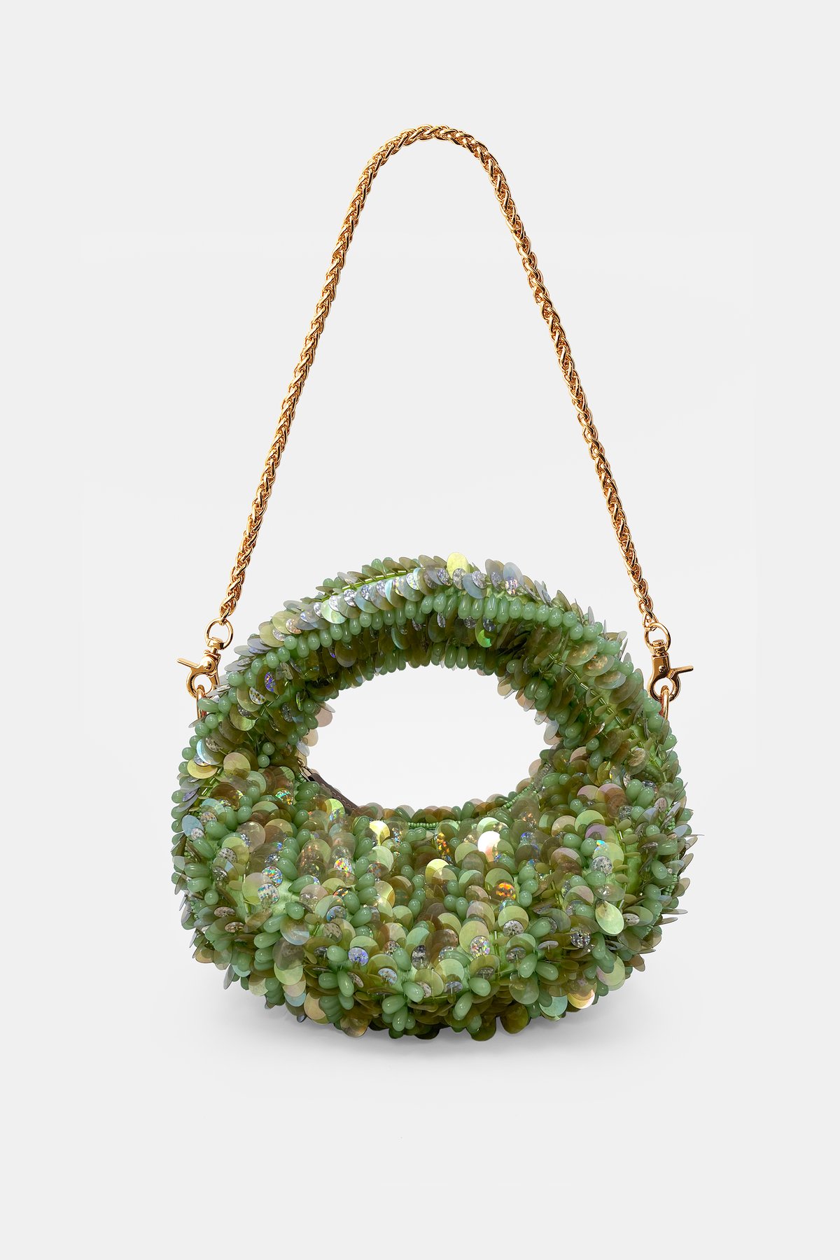 Pistachio Bloom Luxe Mini Beaded Bag