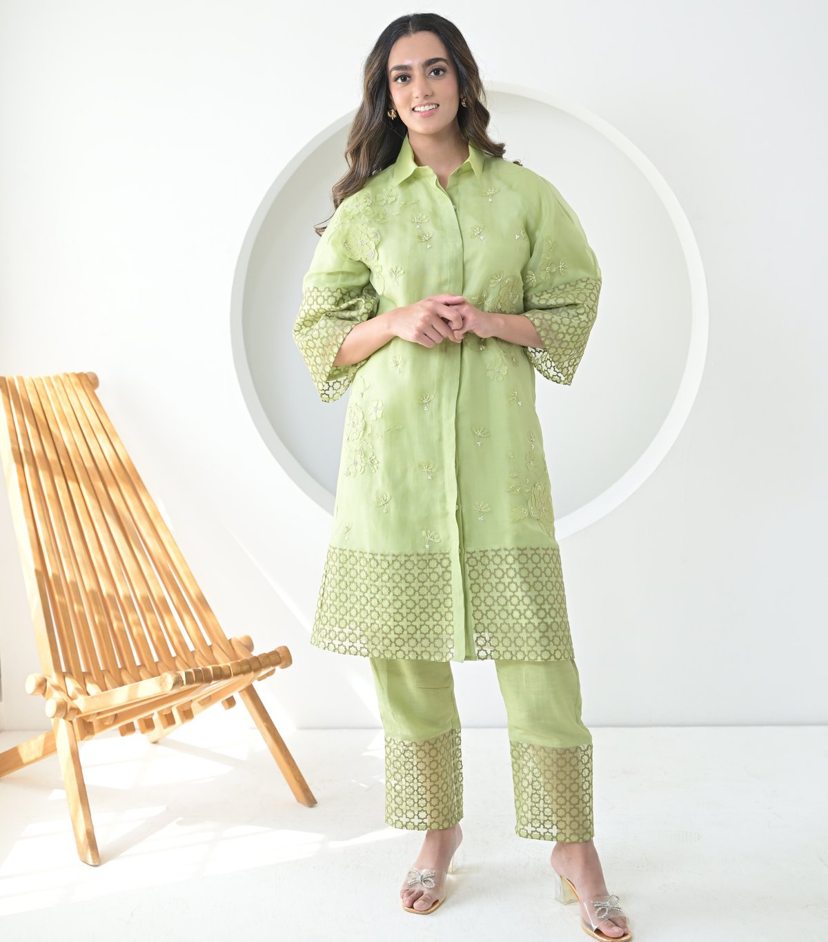 Pearl Petal Jaali Tunic Set