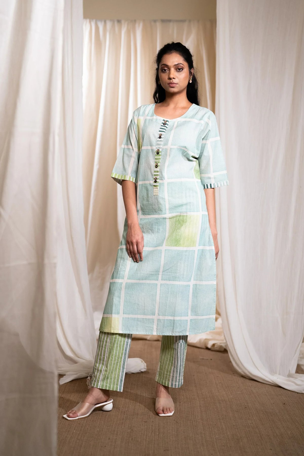 Block-Block Kurta And Bottom