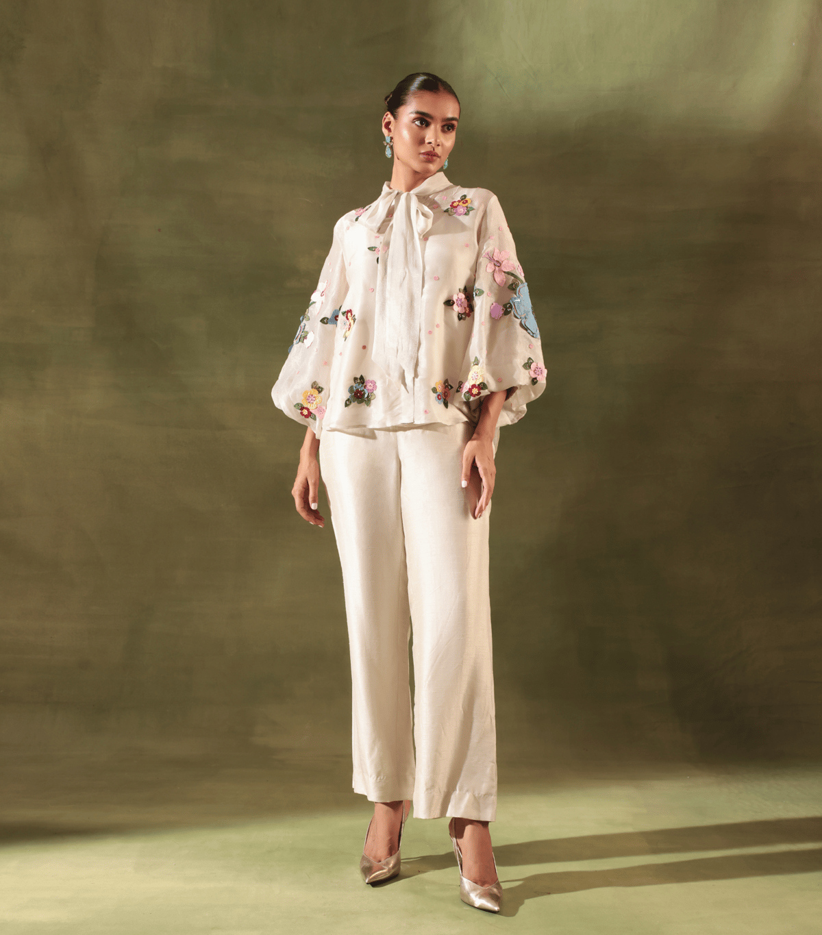 Beige Bloom Whisper Co-ord Set
