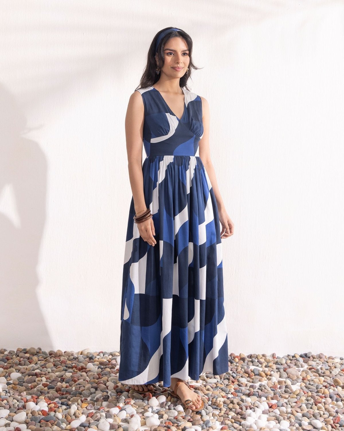 Navy Geo Maxi Dress