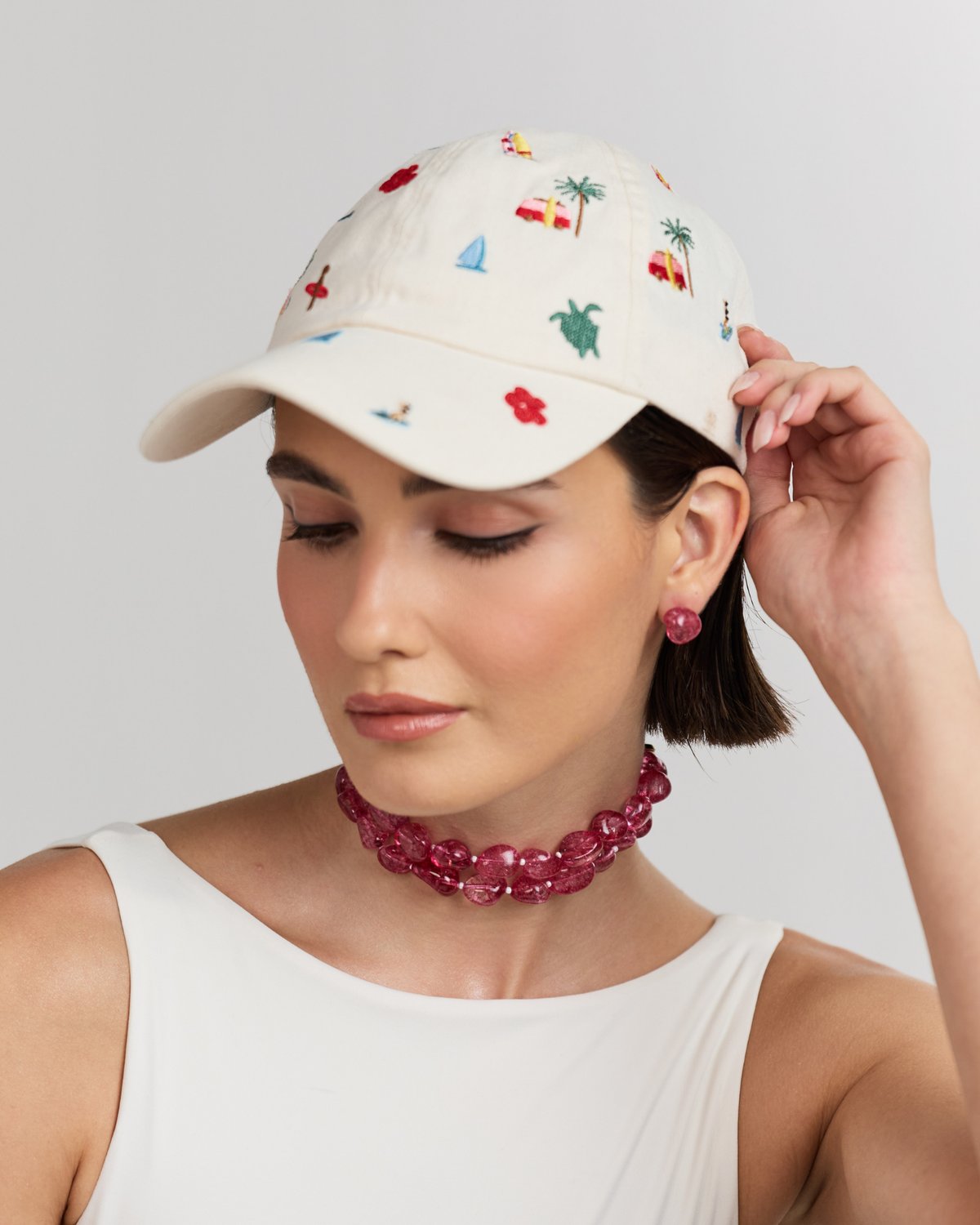 Red Tumbles Choker (2 Lines)
