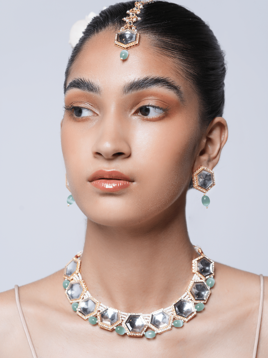 Small Kundan Choker Necklace Set