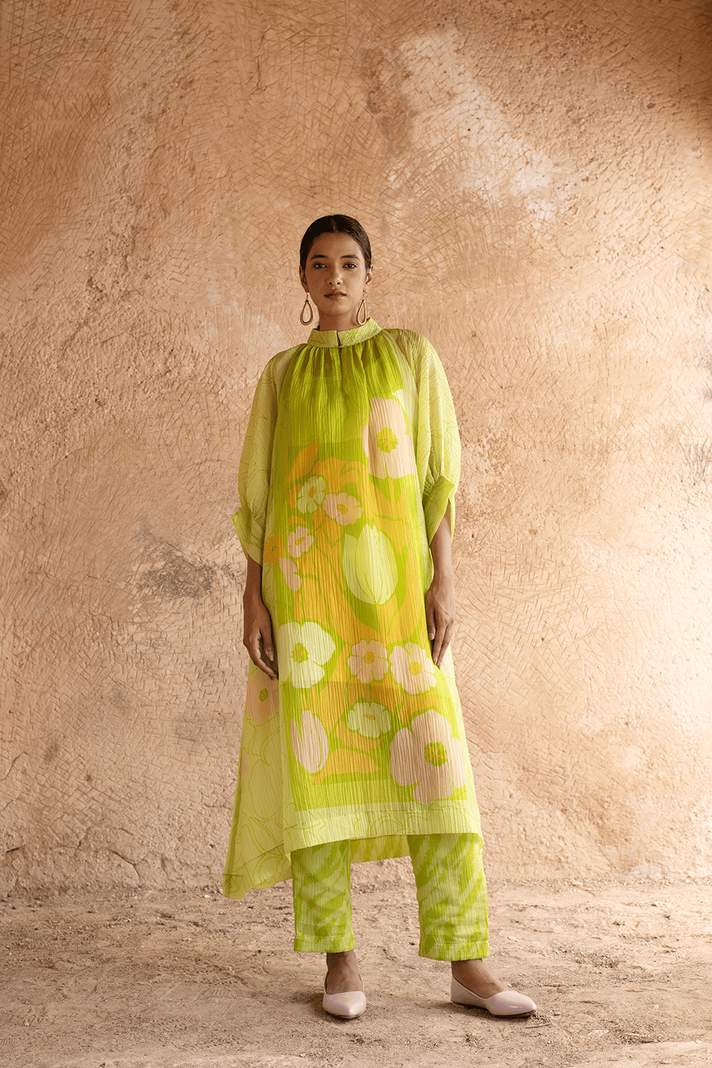 Prism Flowery Green Kurta Set