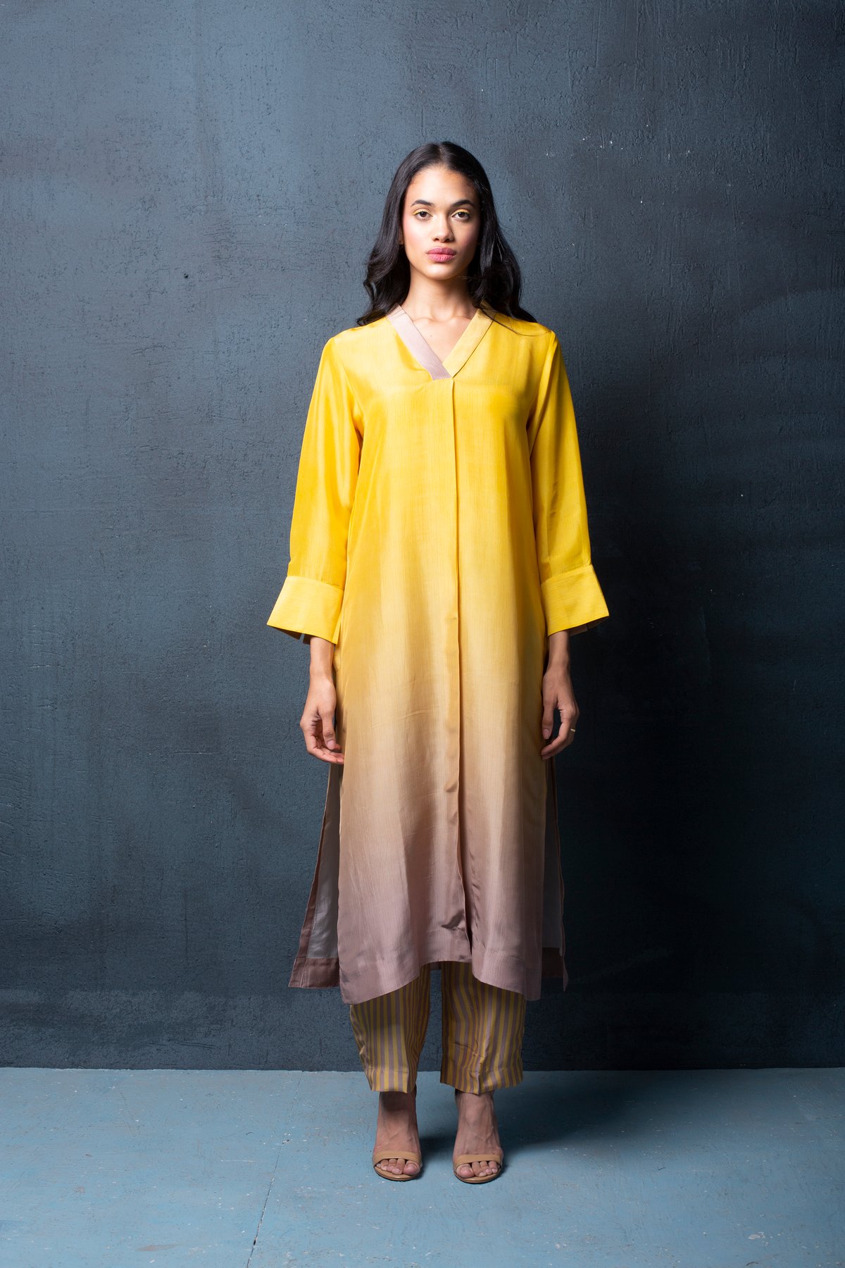 Silk Kurta Set Yellow