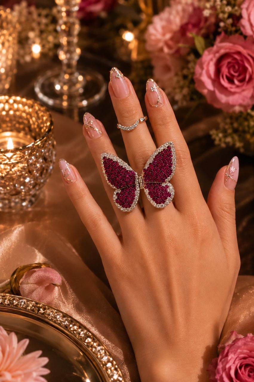 Crimson Flutter Ring