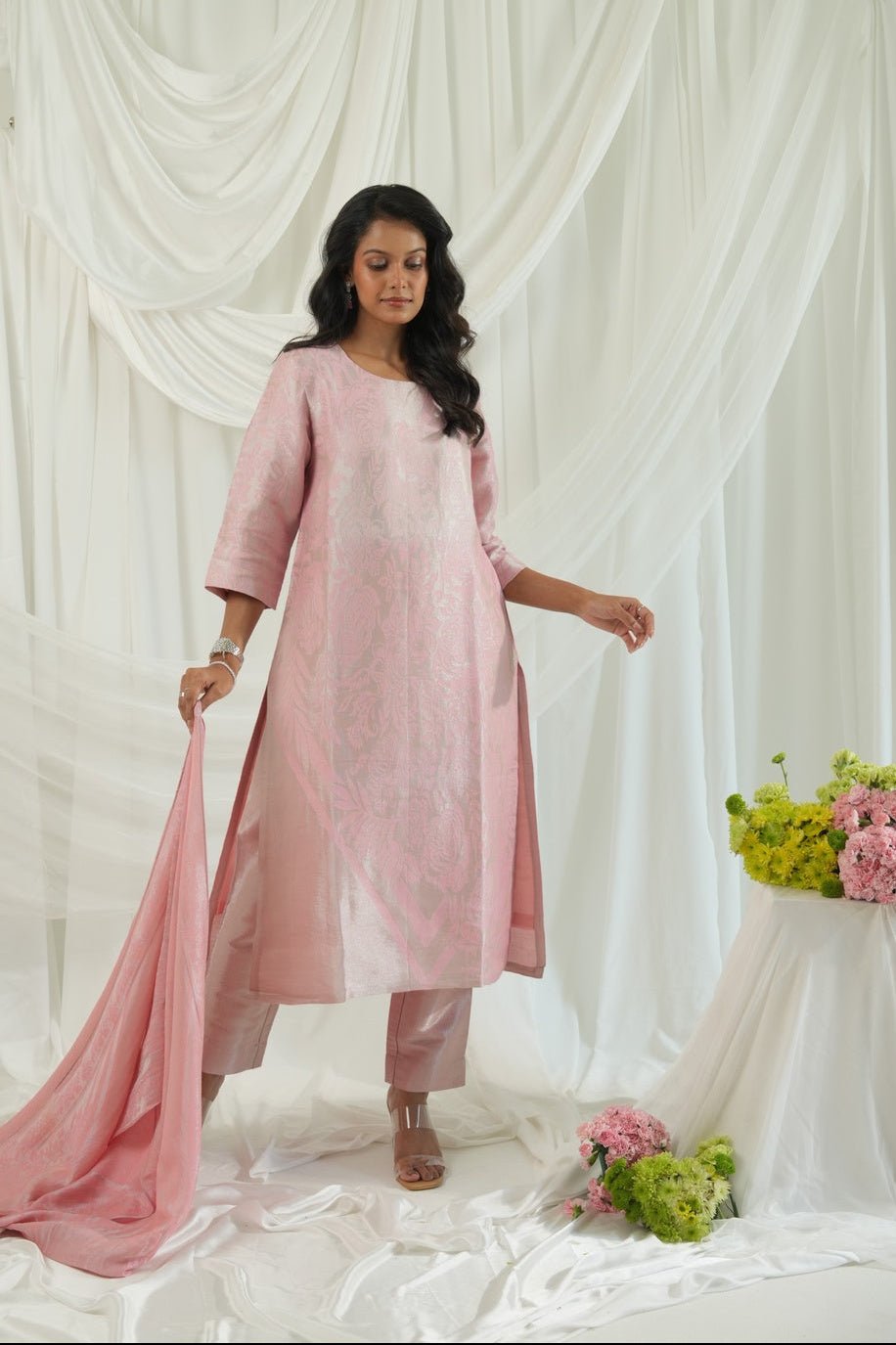 Brocade Floral Design Kurta