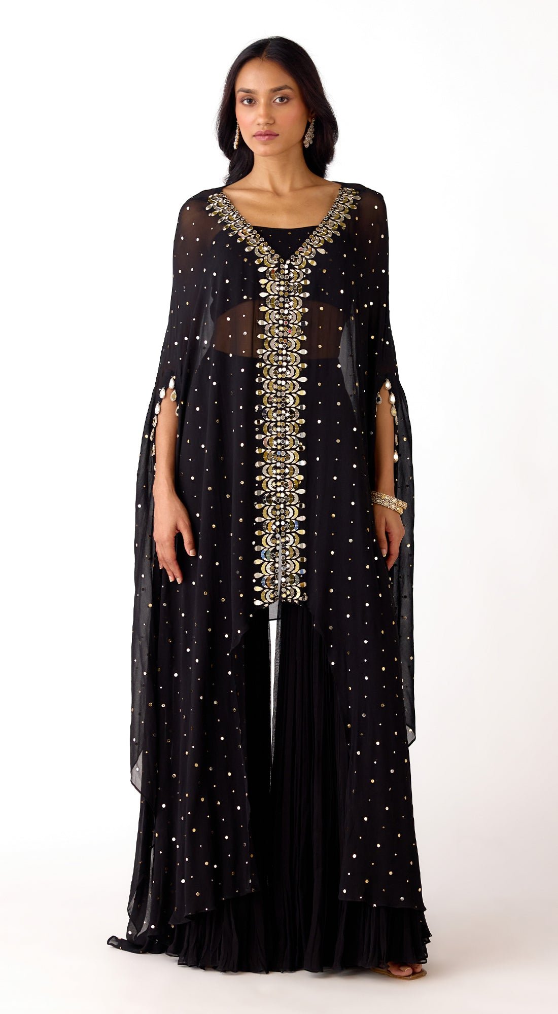 Mukaish Georgette Sharara Set