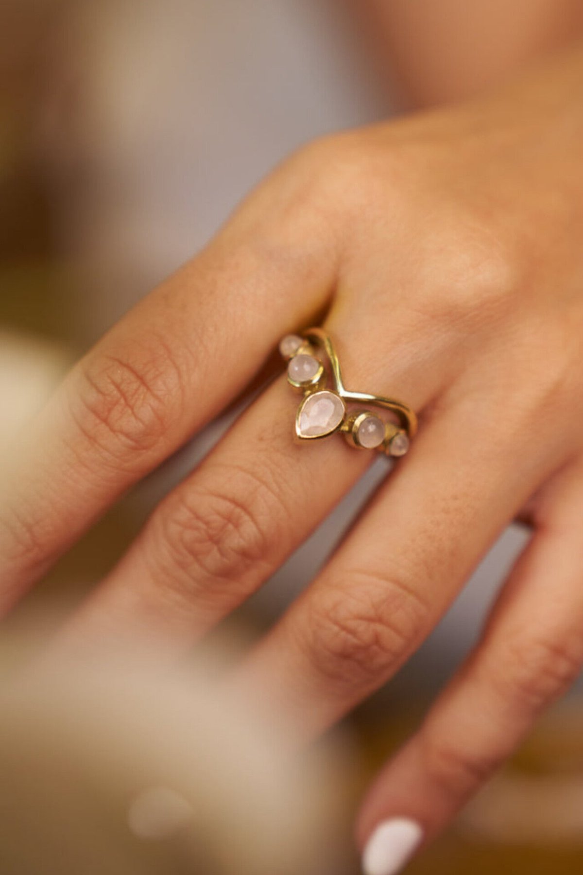 Moonstone Vanki Ring Adjustable Size 6-8