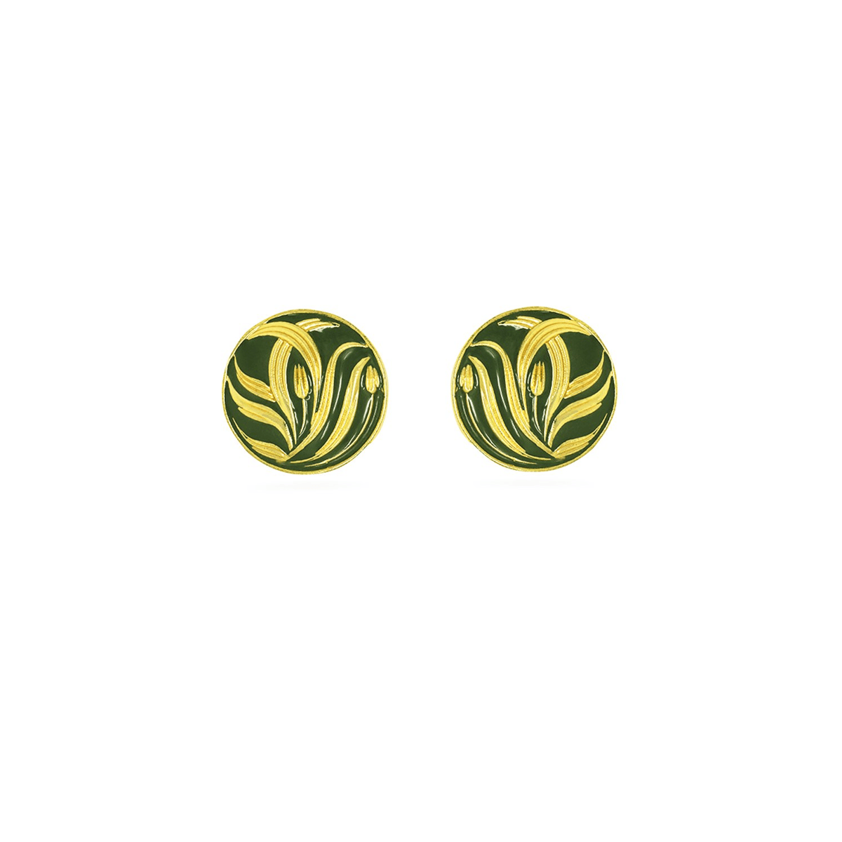 Valliyan Green Allure Round Studs
