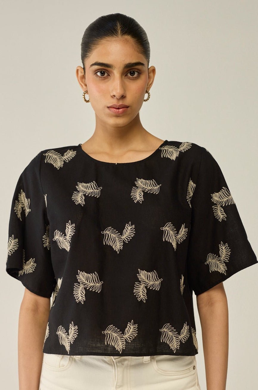 Black Embroidered Blouse