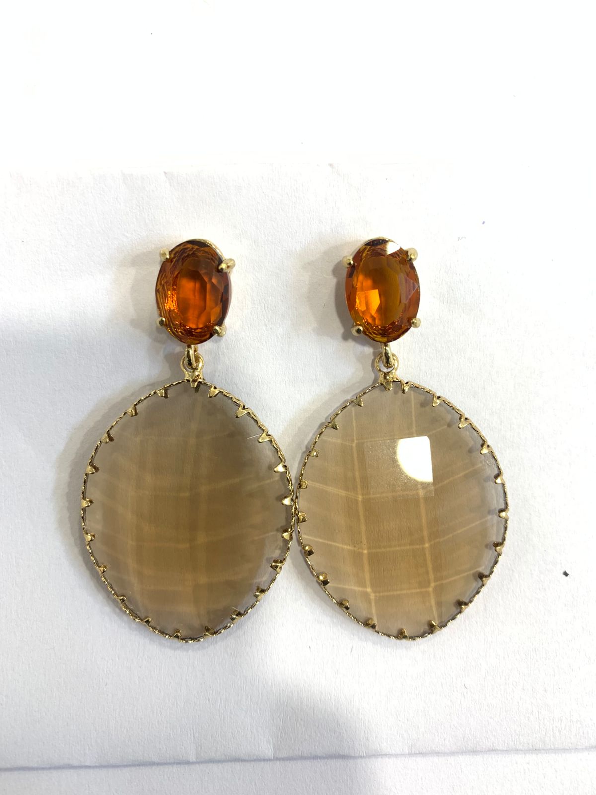 Golden Amber & Honey Quartz Earrings