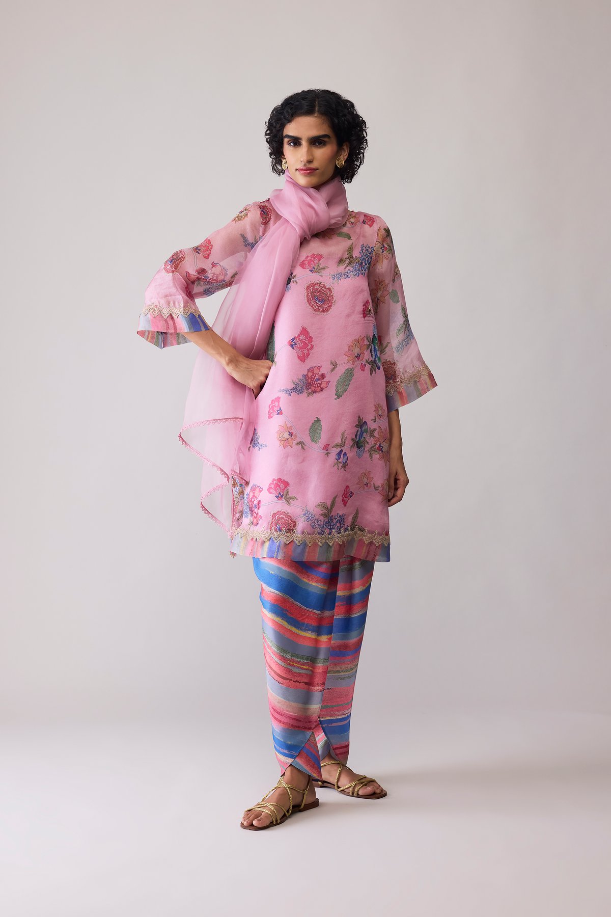 MYLA - Pink Organza Dupatta
