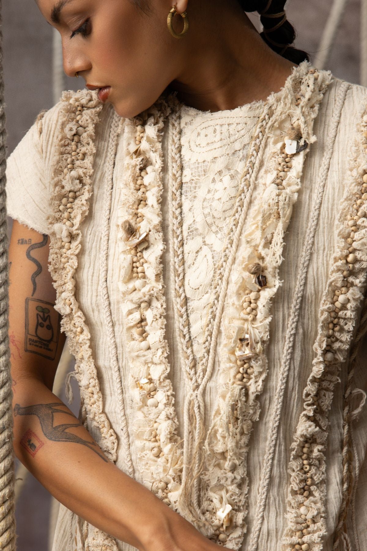 Lace Embroidered Midi