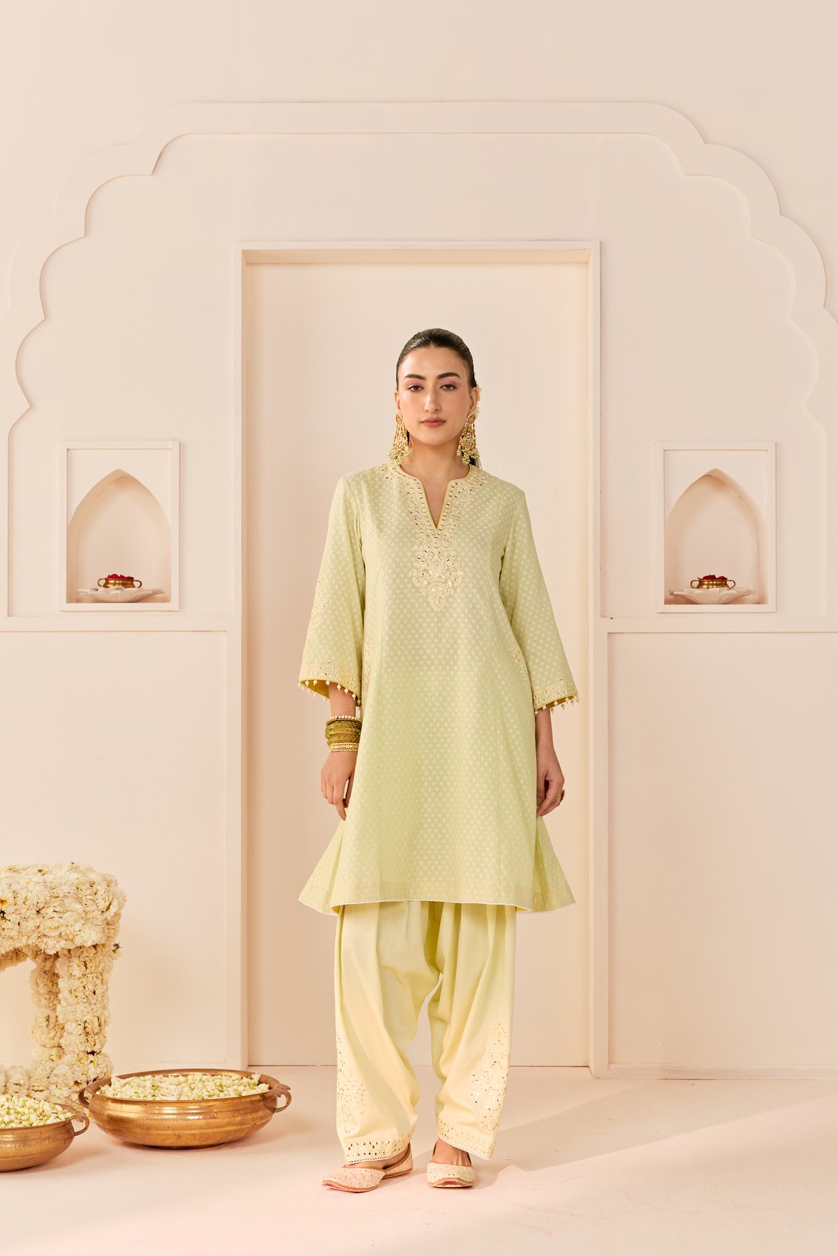 REEM - SHORT CHOGA WITH DOGRI SALWAR AND DUPATTA