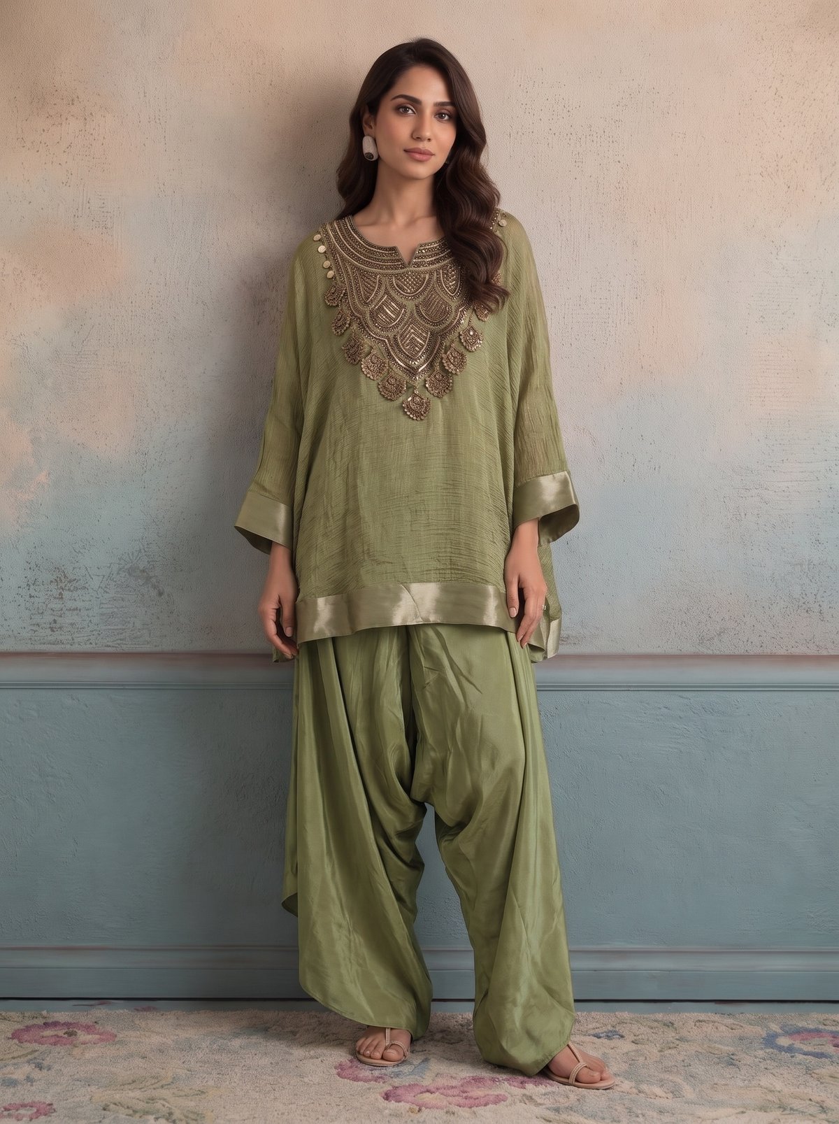 Green Celadon Kurta Set