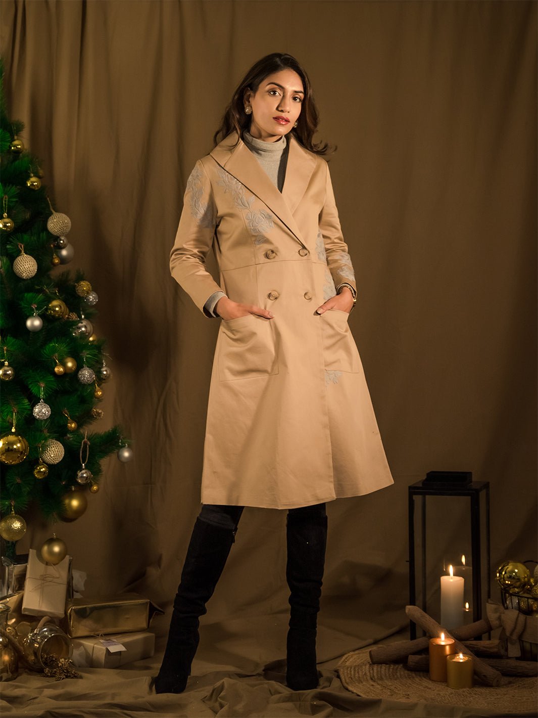 Regent Embroidered Trench Coat