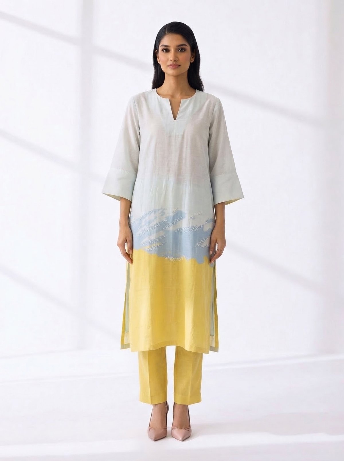 Pastel Yellow Shirt Paired With Pants And Inners