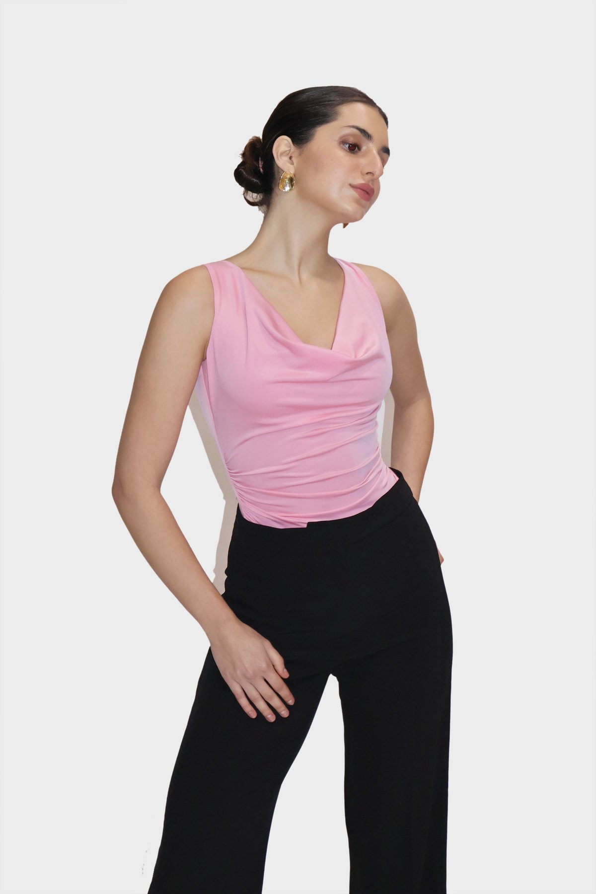 Cowl Neck Bodysuit - Prism Bodysuit (Flamingo)