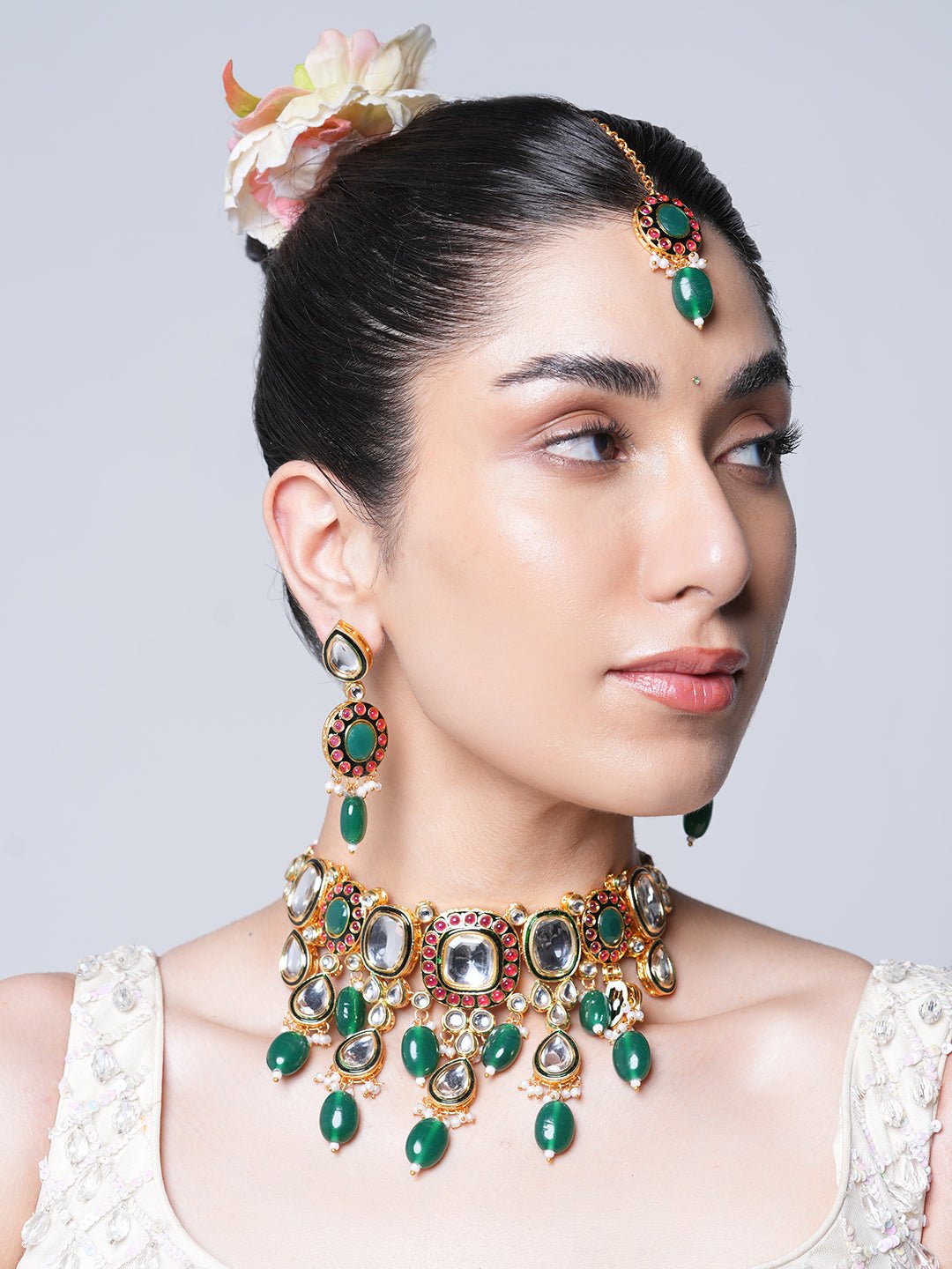Royal Rani Kundan Choker Earrings