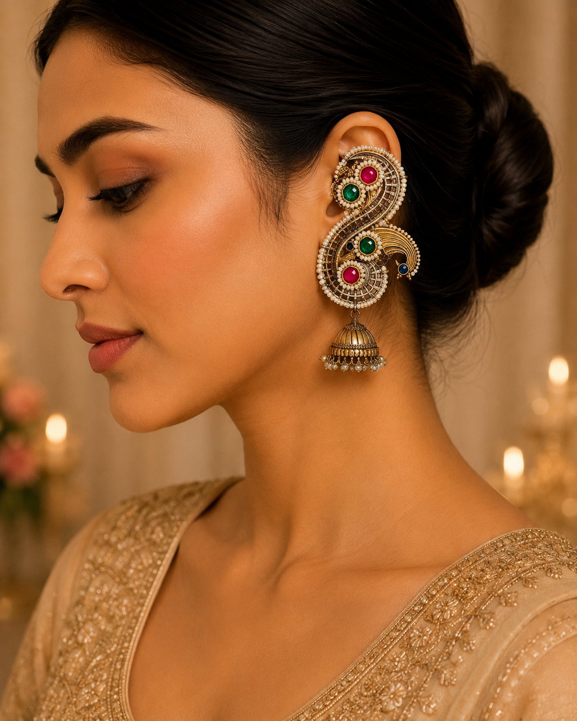 Gauri Pearl Pachi Earrings