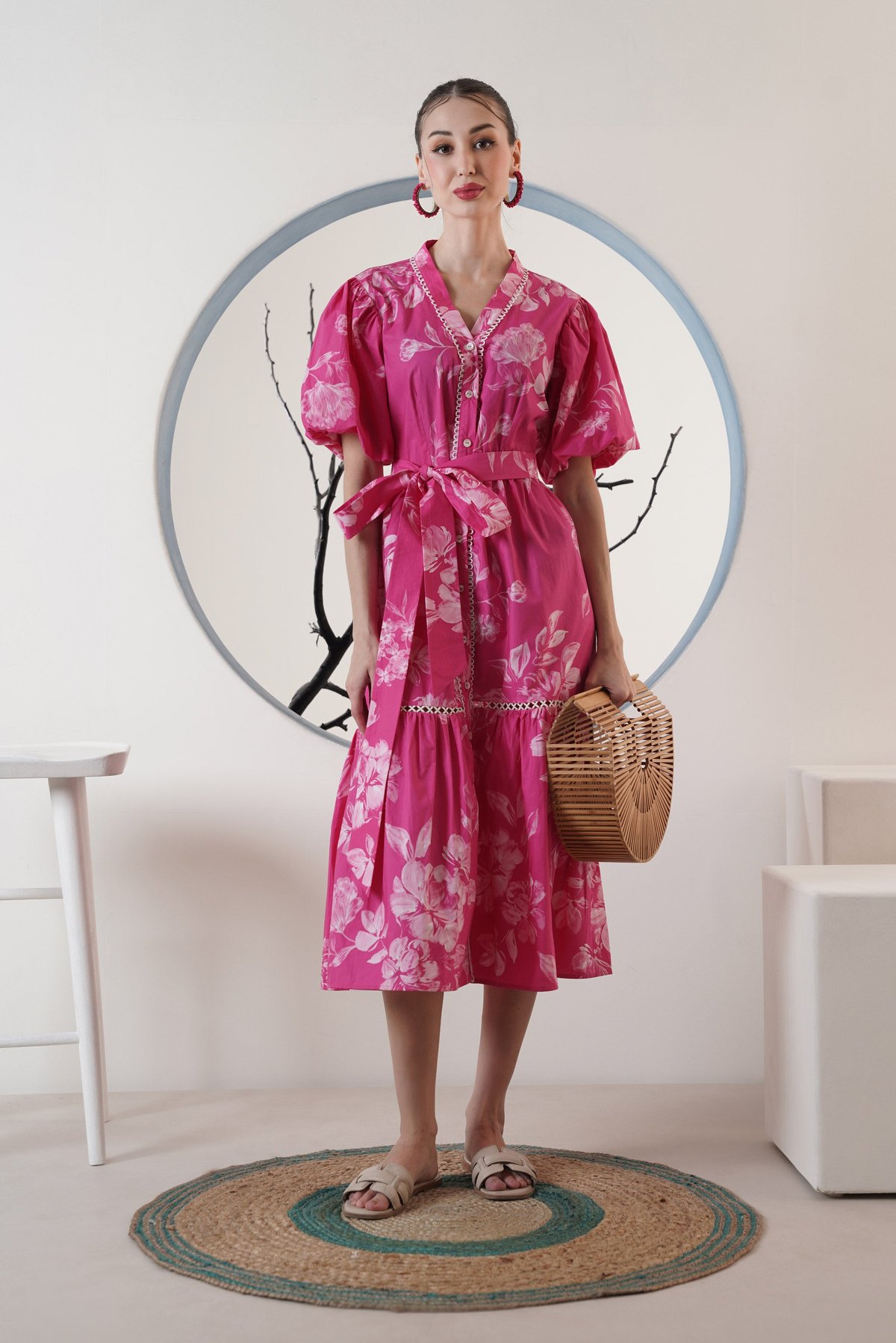 Pink Floral Maxi Dress