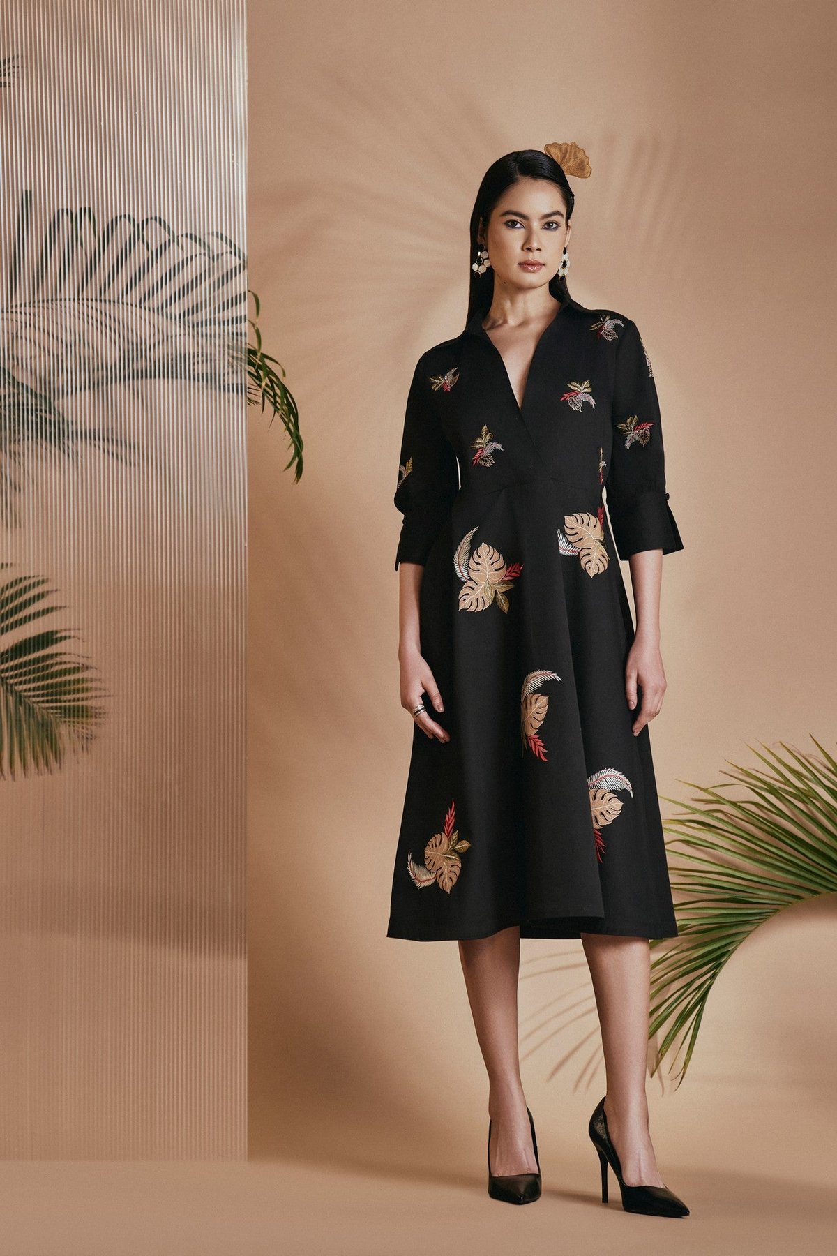Tropical A-Line Flare Dress
