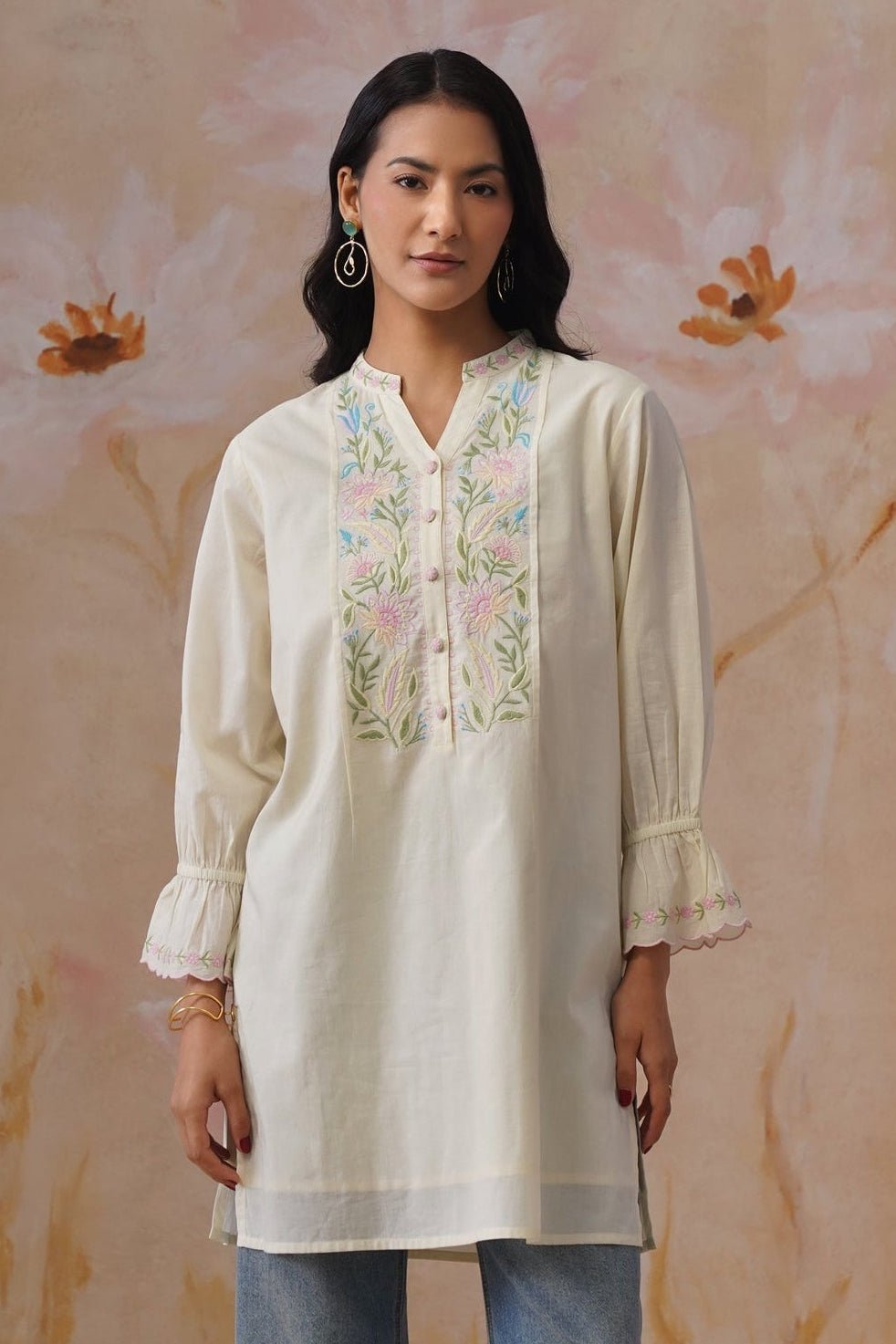 Embroidered Long Top