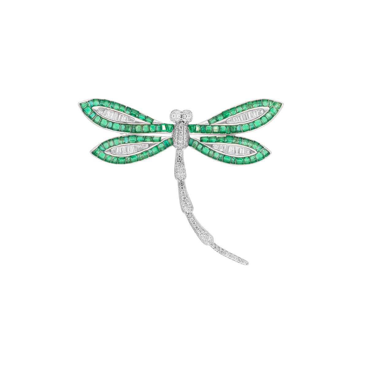 Emerald Green Woodland Dragonfly Brooch