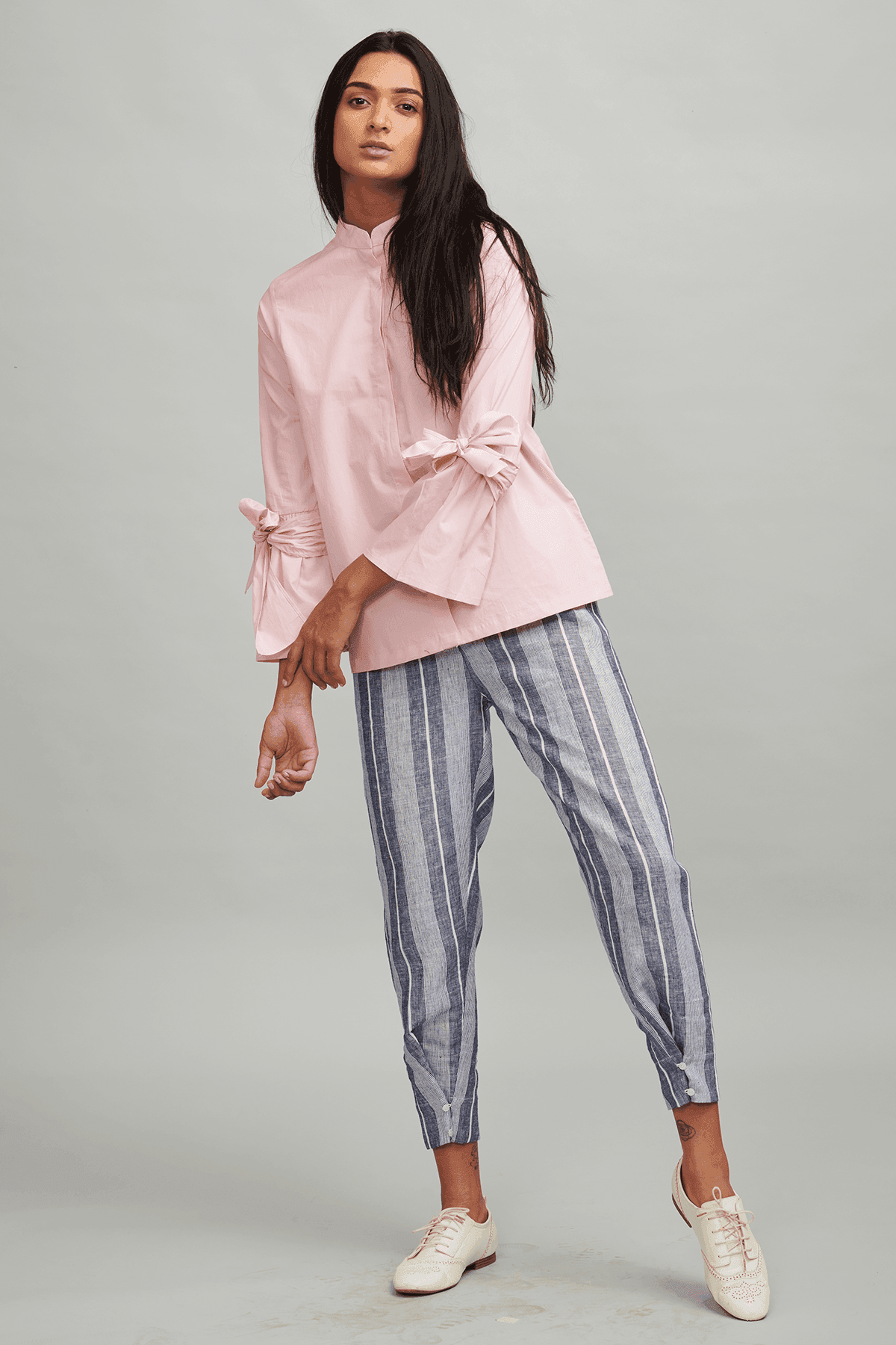Linen Button Pleat Pant