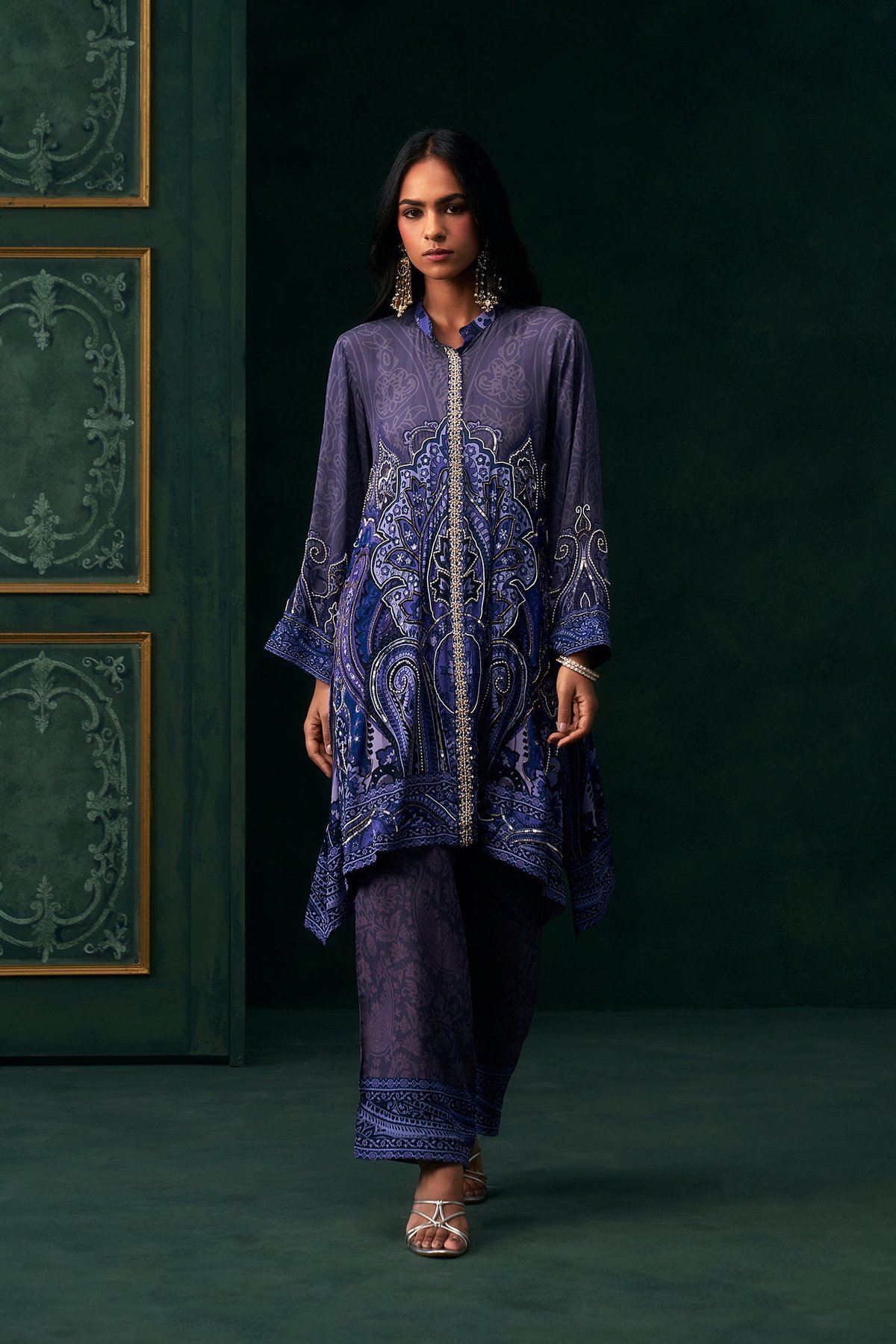 Ishira Crepe Printed Hand Embroidered Matching Set