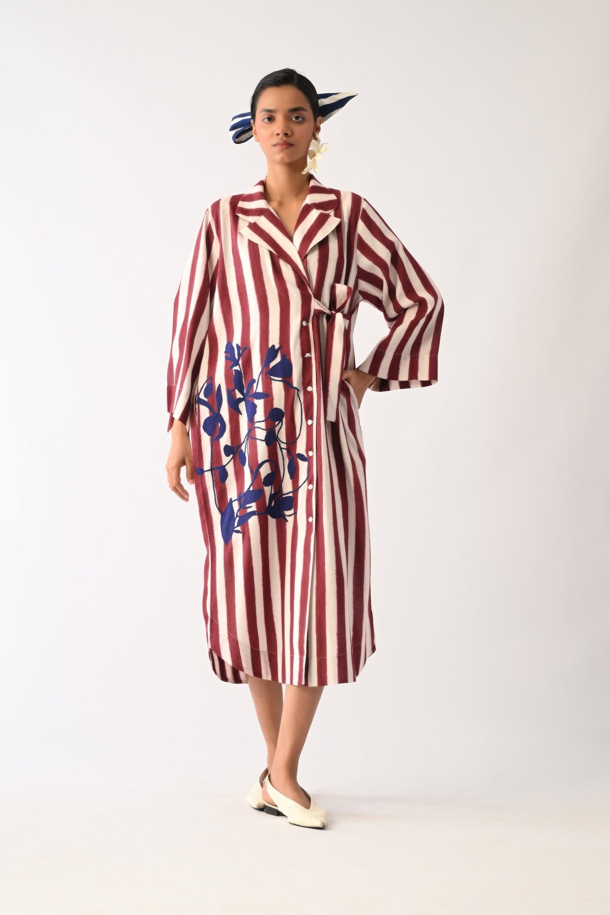 Revolt Bric Wrap Applique Dress