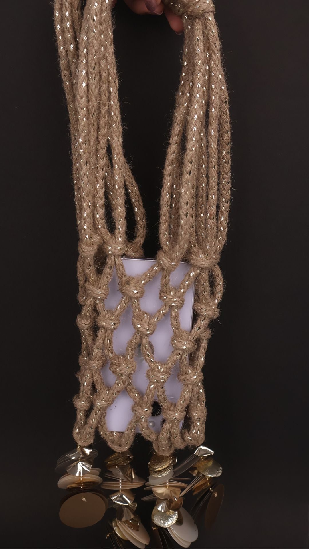 Lumi Jute Phone Bag With Disc