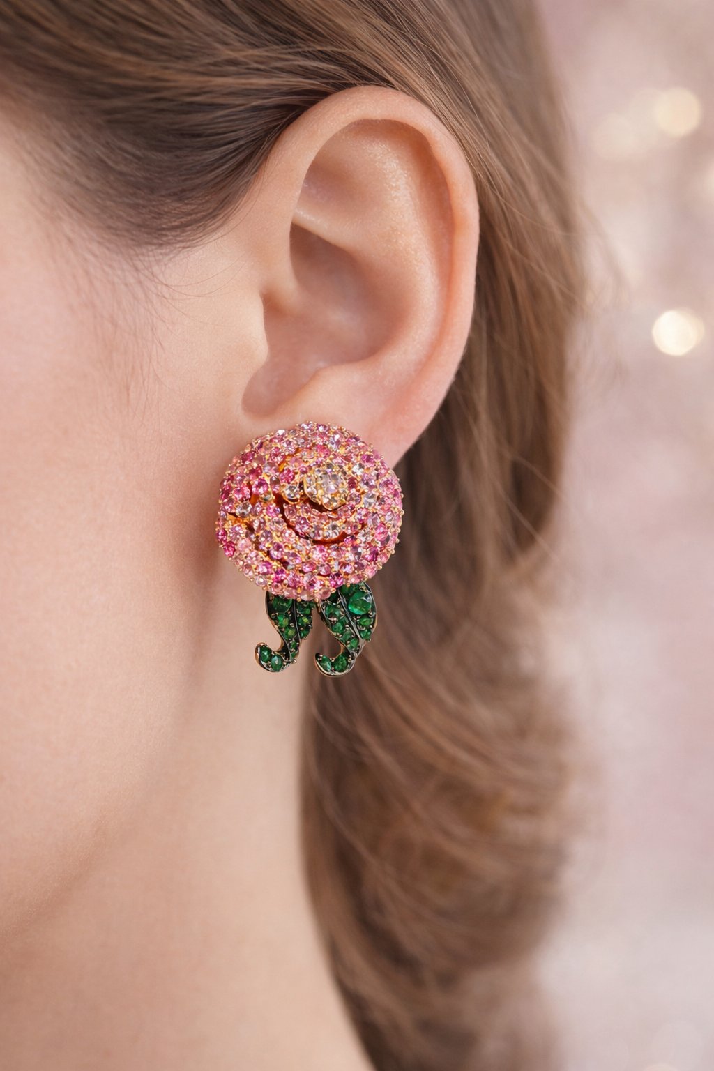 Silvpop Pink Crystal Floral Statement