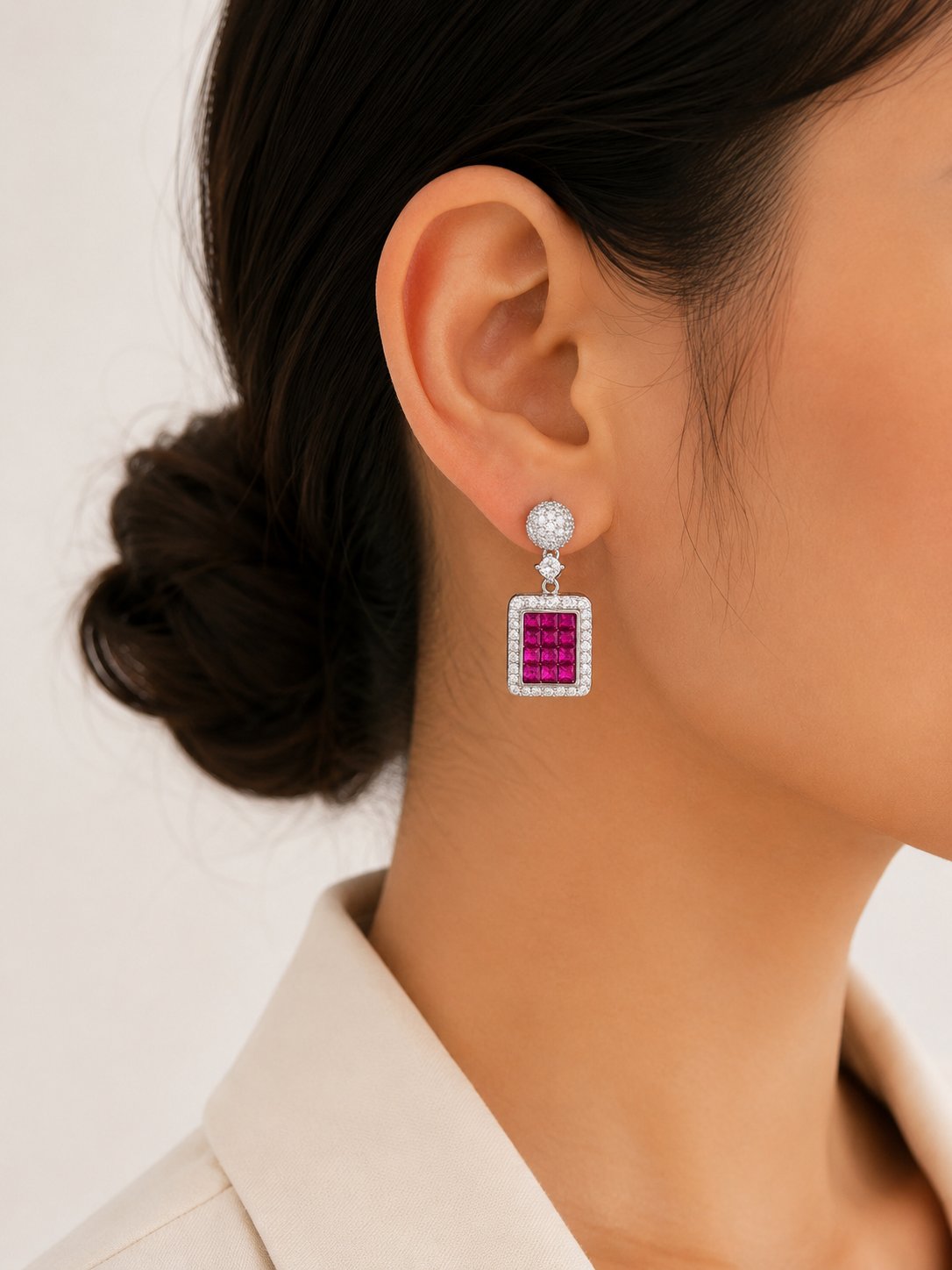 Mosaique Carre Drop Earrings