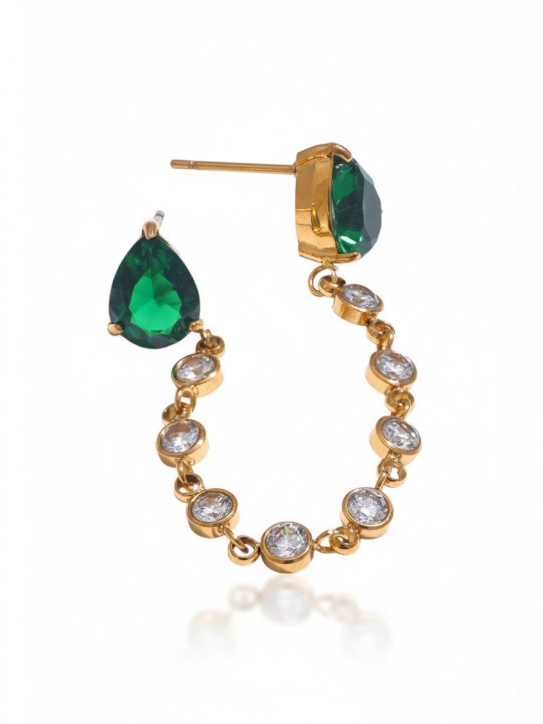 Delicate Green White Shiny Cubic Zirconia Chain