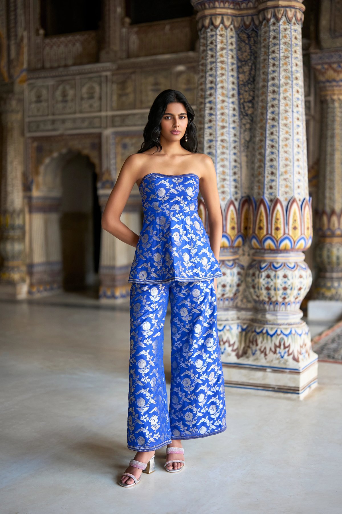 Benares Brocade Wide-Legged Pant