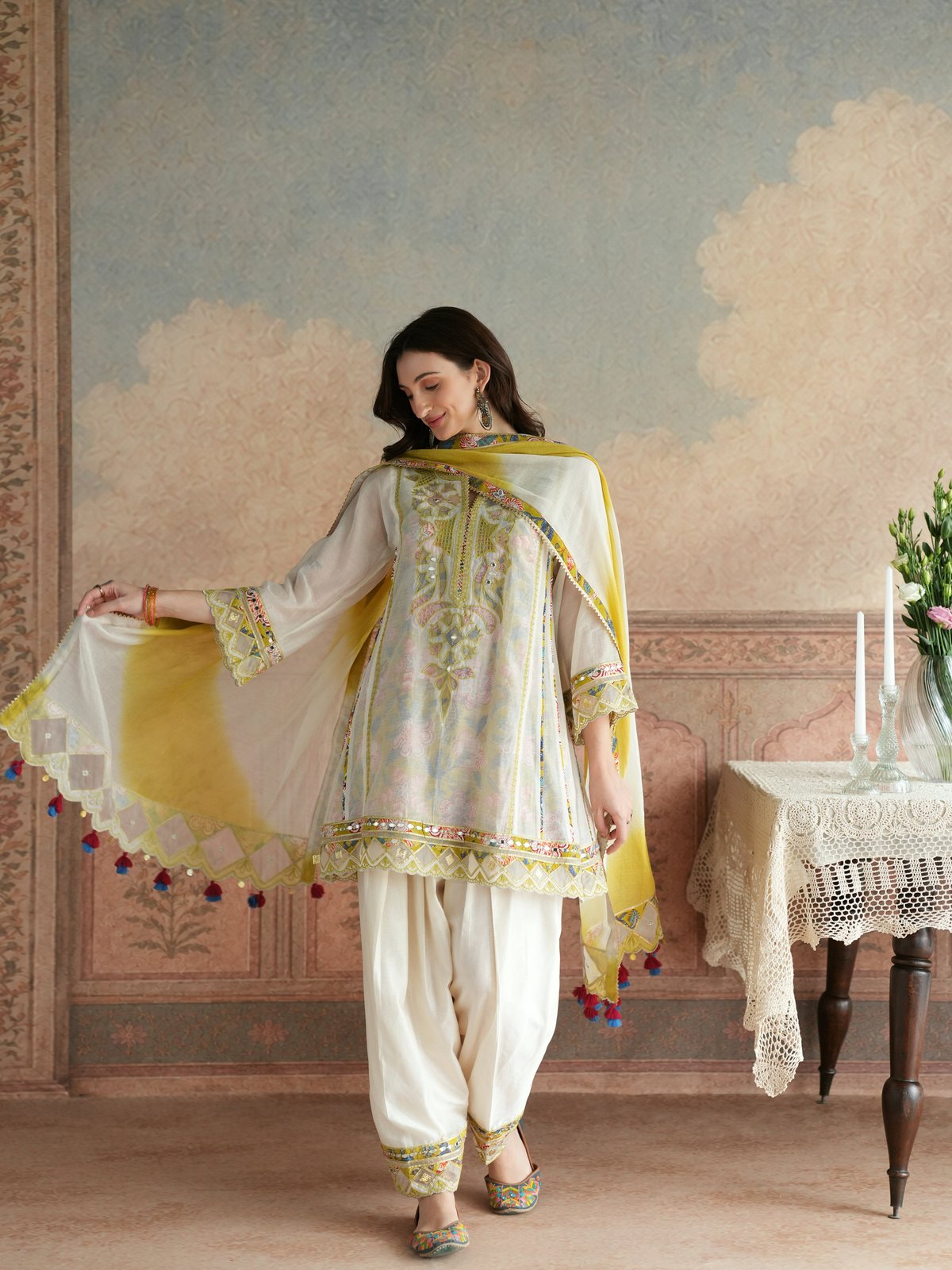 SHORT KALIDAAR KURTA WITH SALWAR & DUPATTA