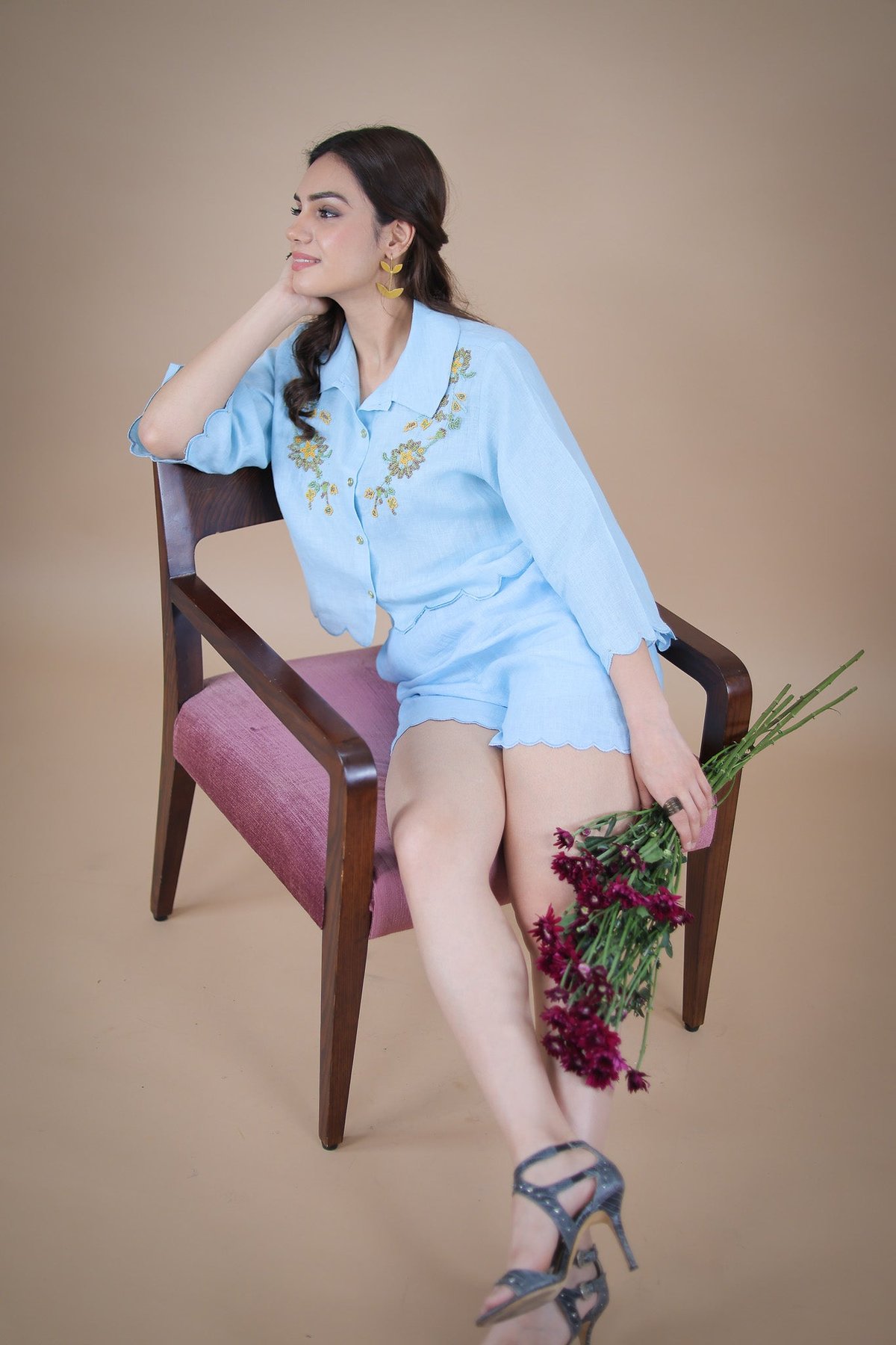Le ciel embroidered coord