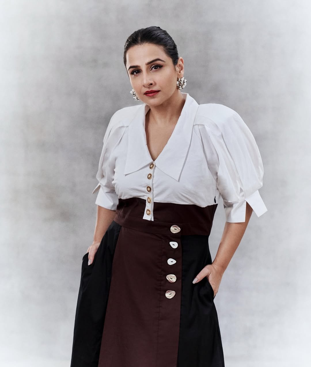 Multicolor Colorblocked Fit and Flare Midi Dress