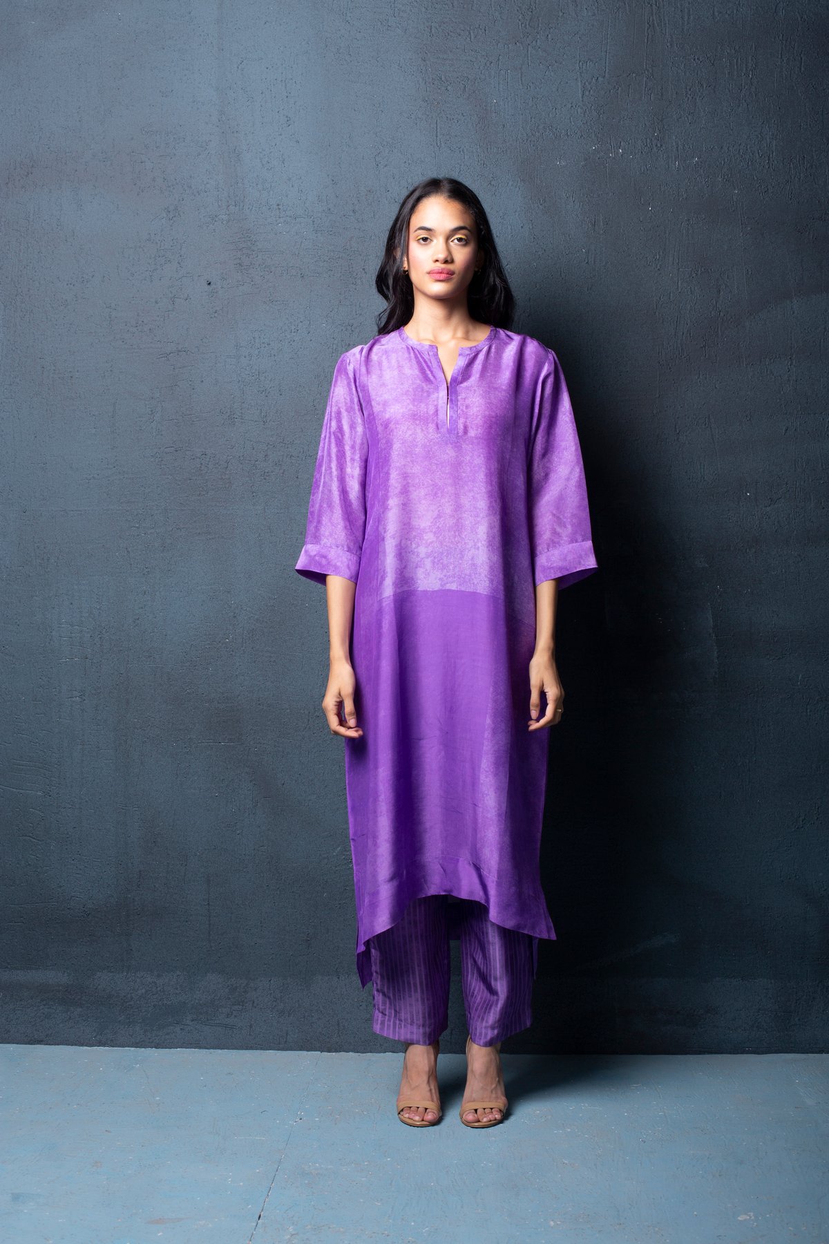 Habutai Silk Purple Kurta Set