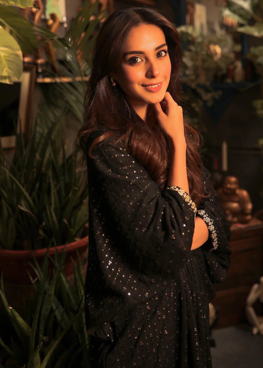 Black Kaftan by Agha Jaan