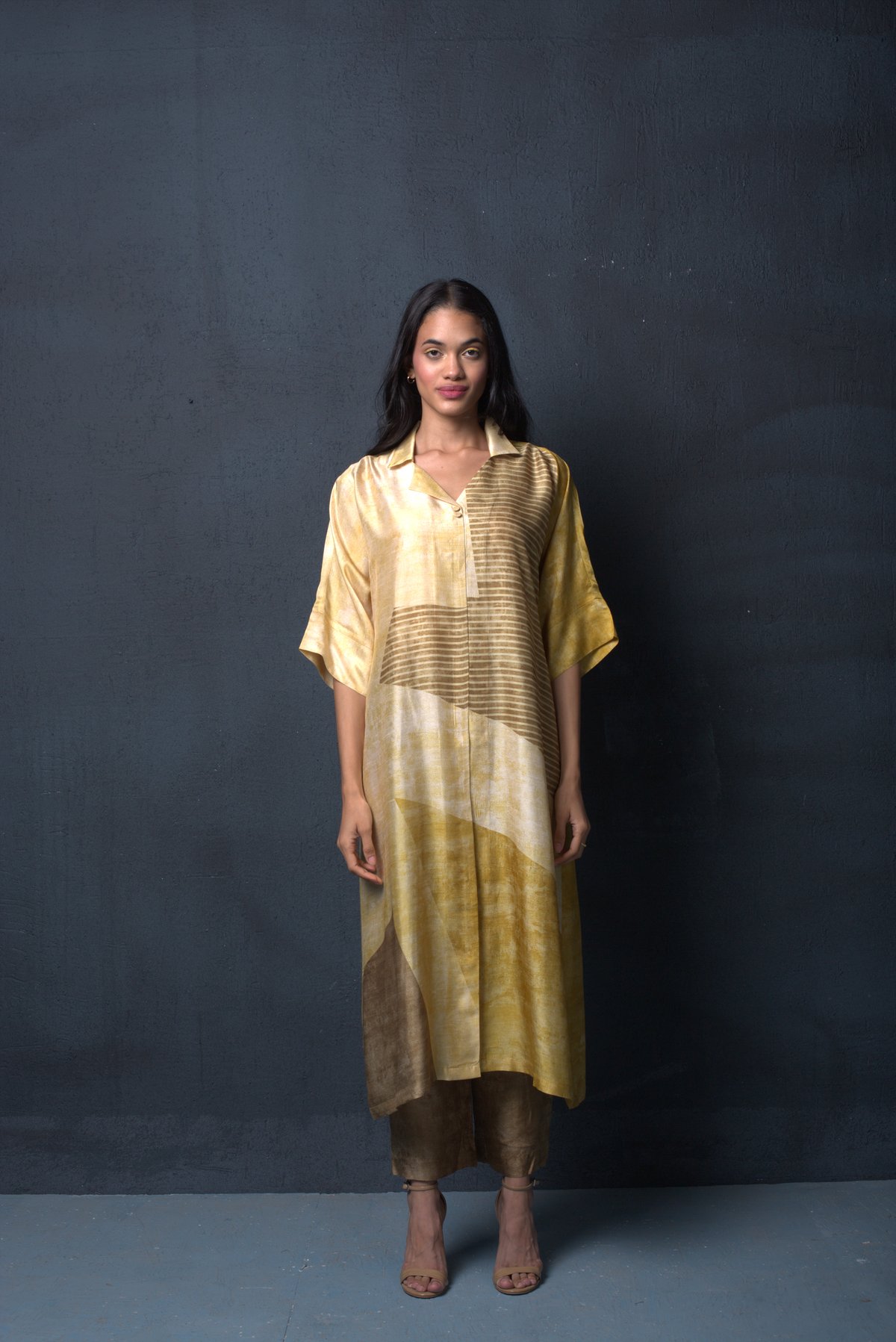Mustard Yellow Dupion Silk Kurta Set